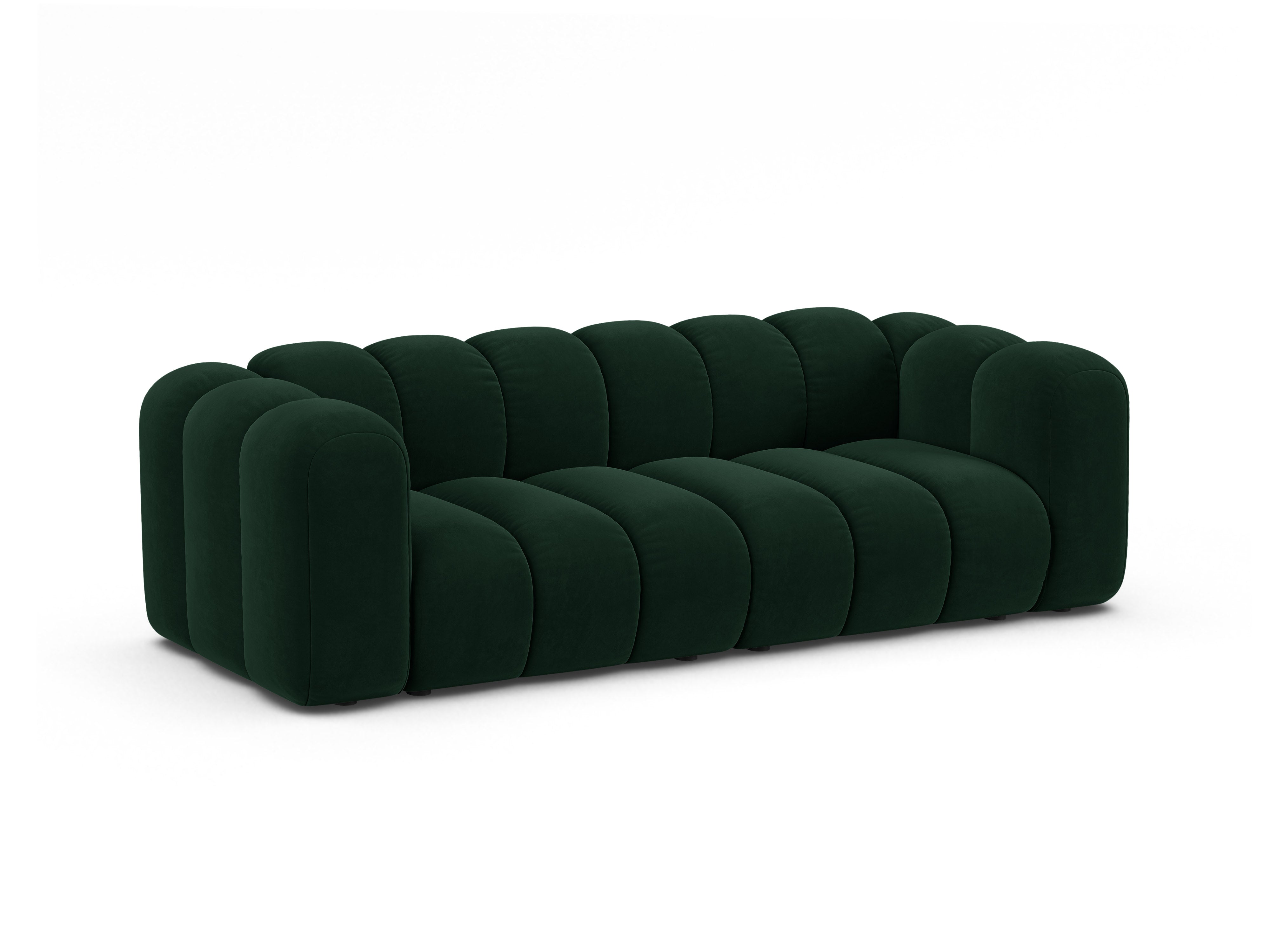 Sofa aus Samt 3-sitzig LUPINE flaschengrün