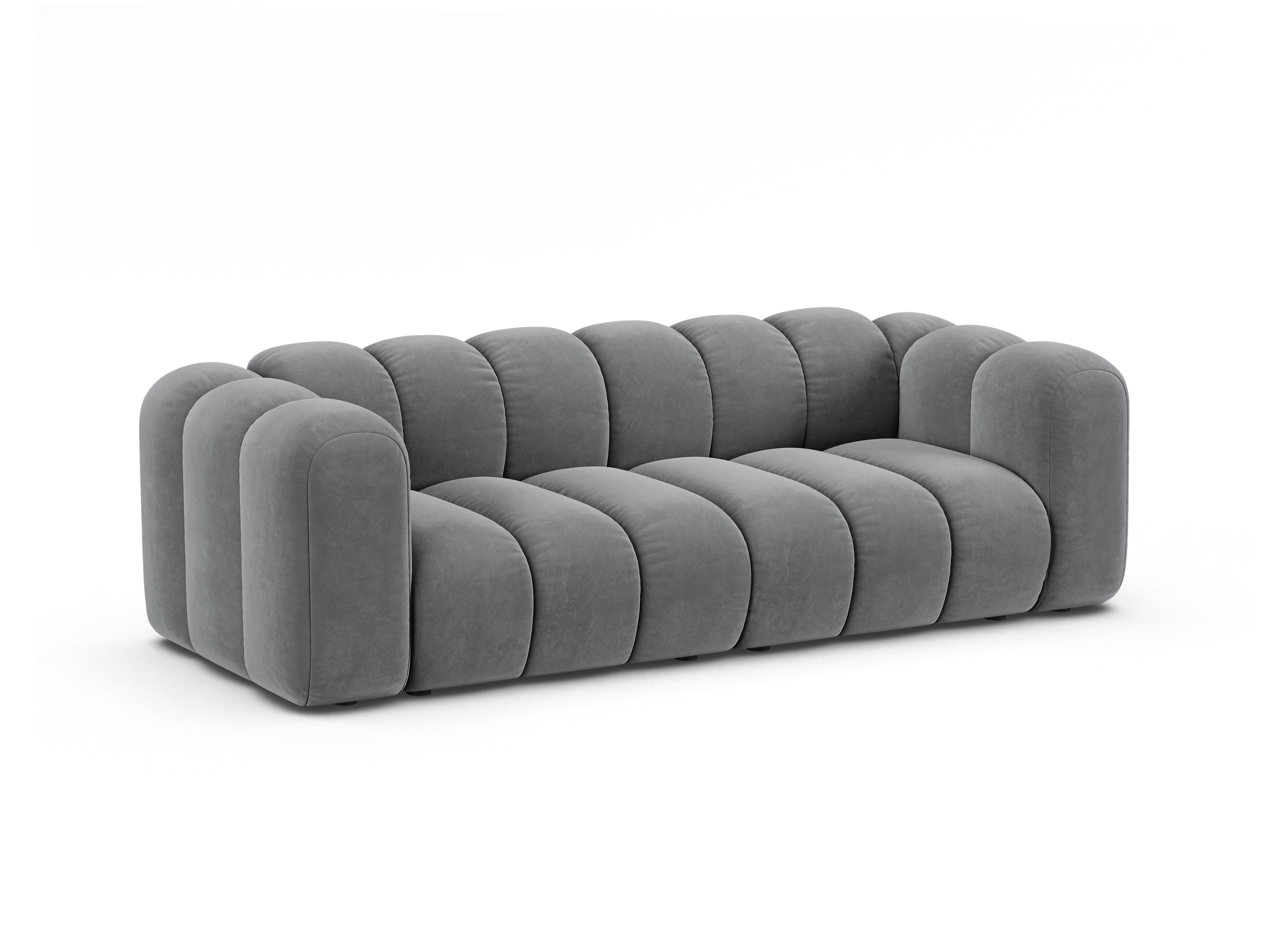 Sofa aus Samt 3-sitzig LUPINE grau