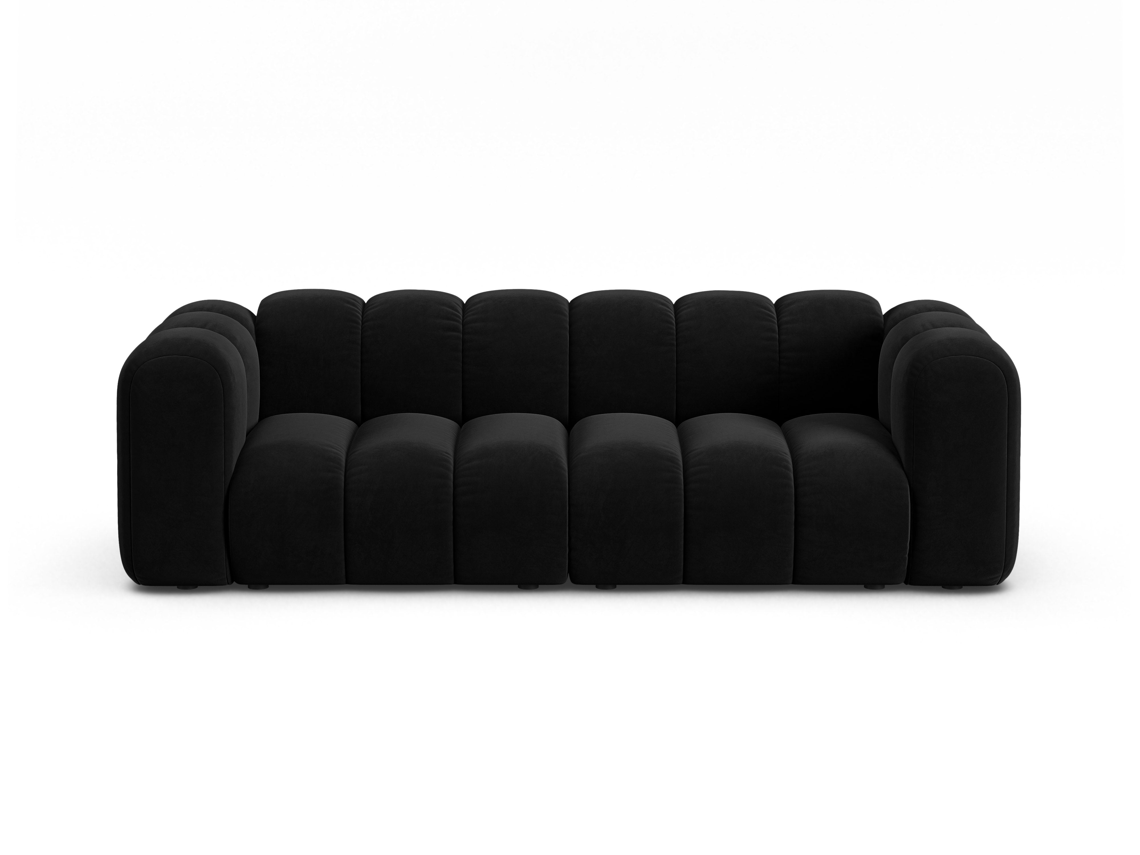 Sofa aus Samt 3-sitzig LUPINE schwarz