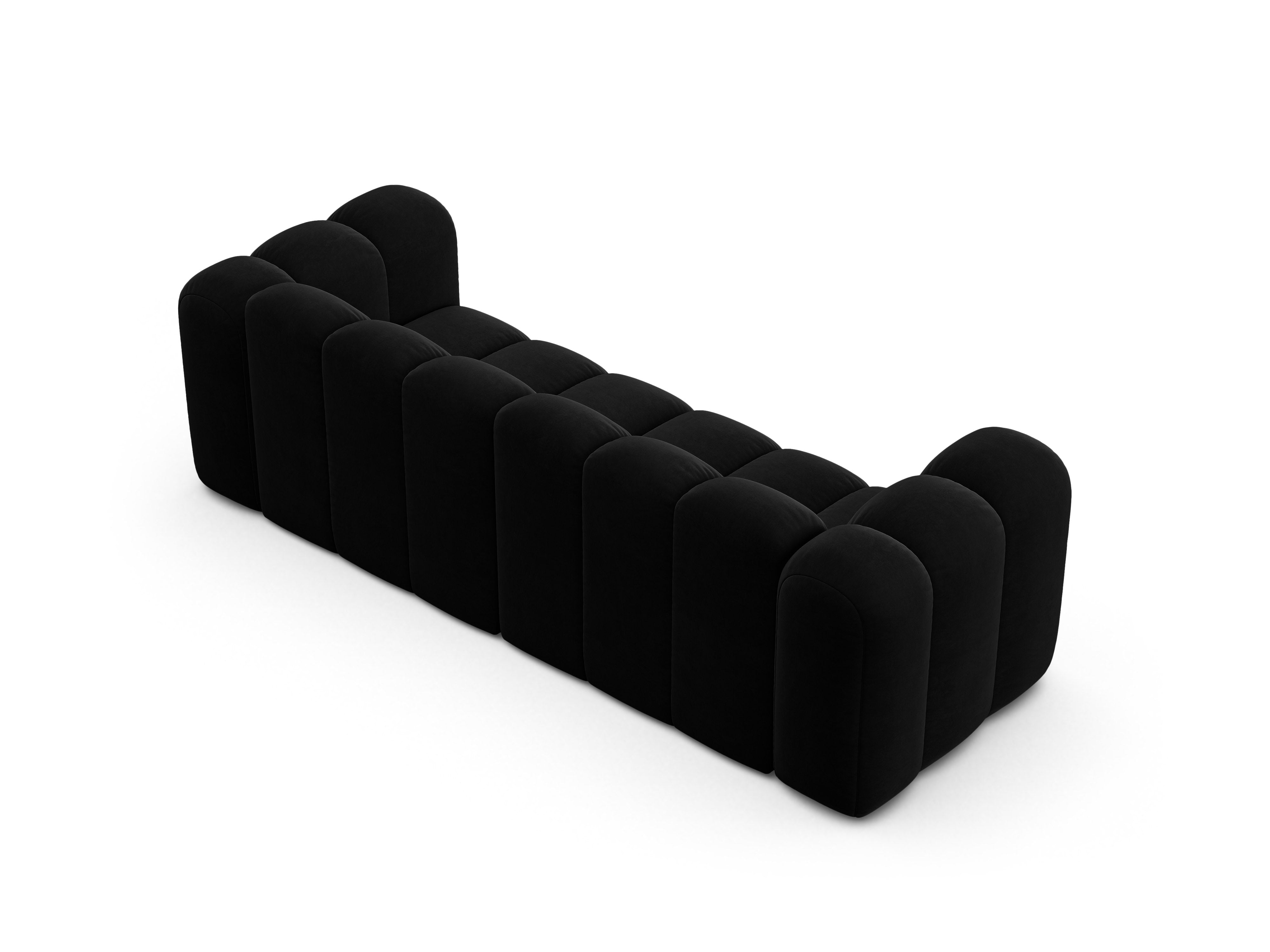 Sofa aus Samt 3-sitzig LUPINE schwarz