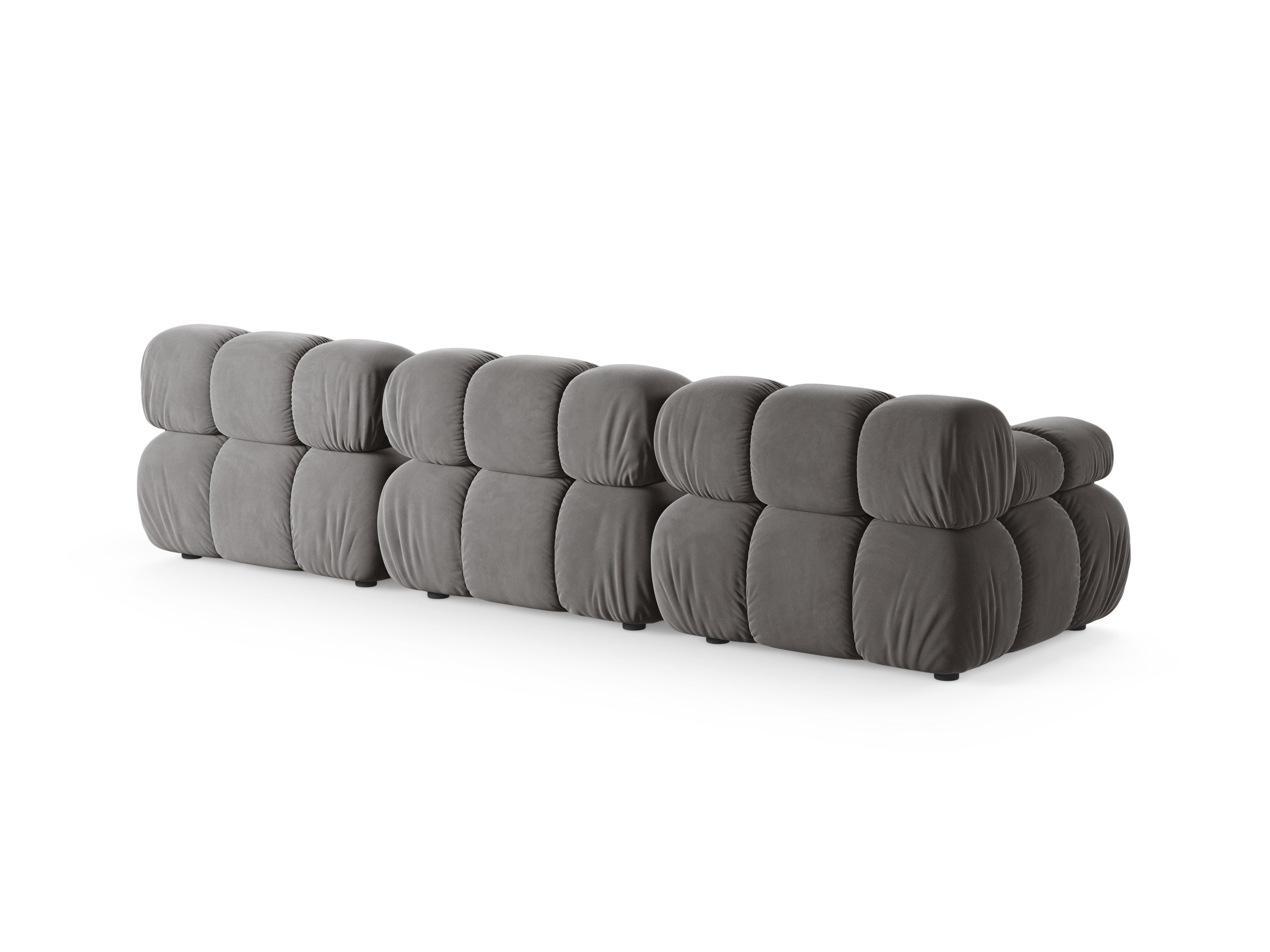 Modulares 3-Sitzer-Sofa aus Samt BELLIS in Grau