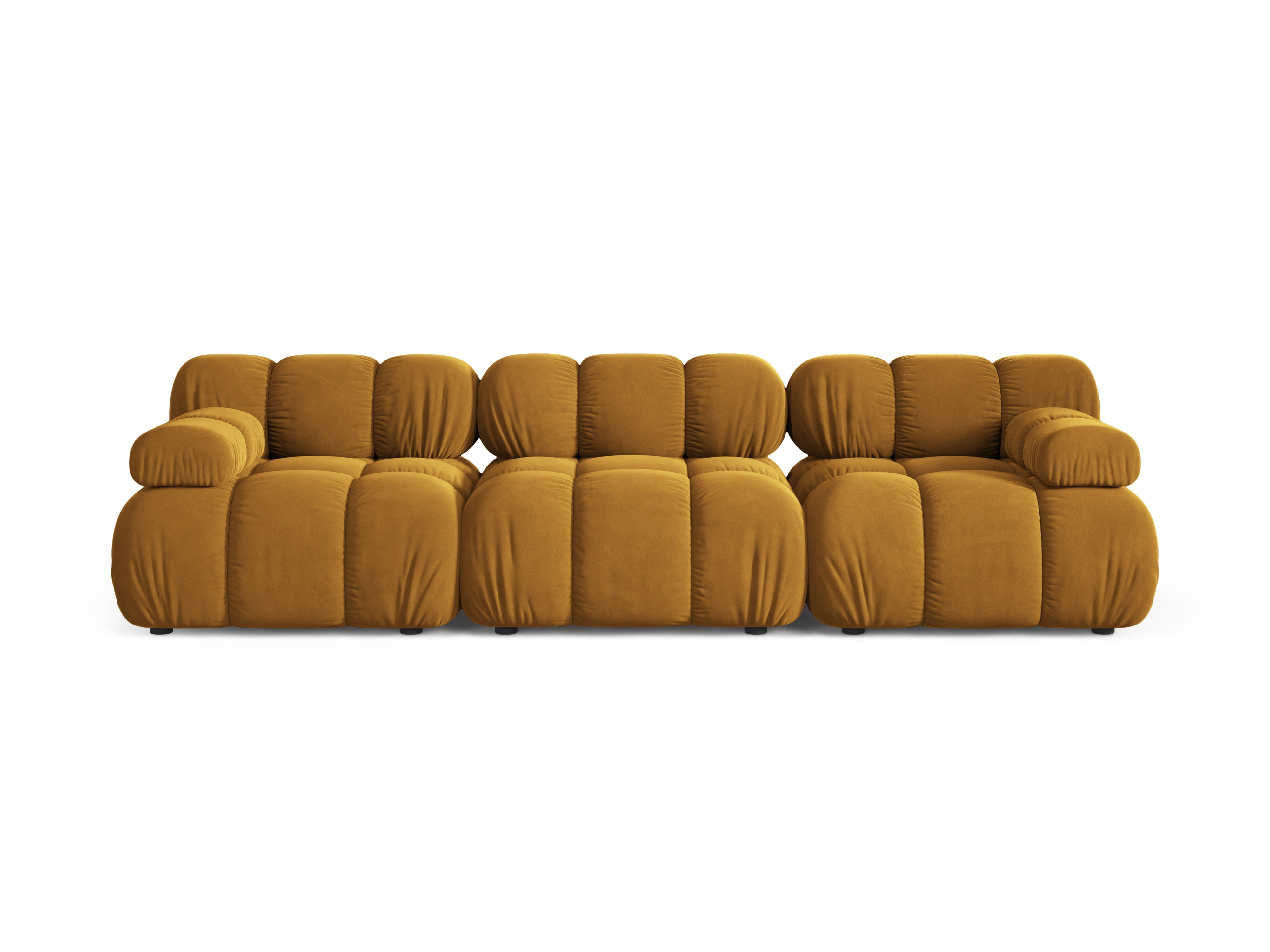 Modulares 3-Sitzer-Sofa aus Samt BELLIS in Senfgelb