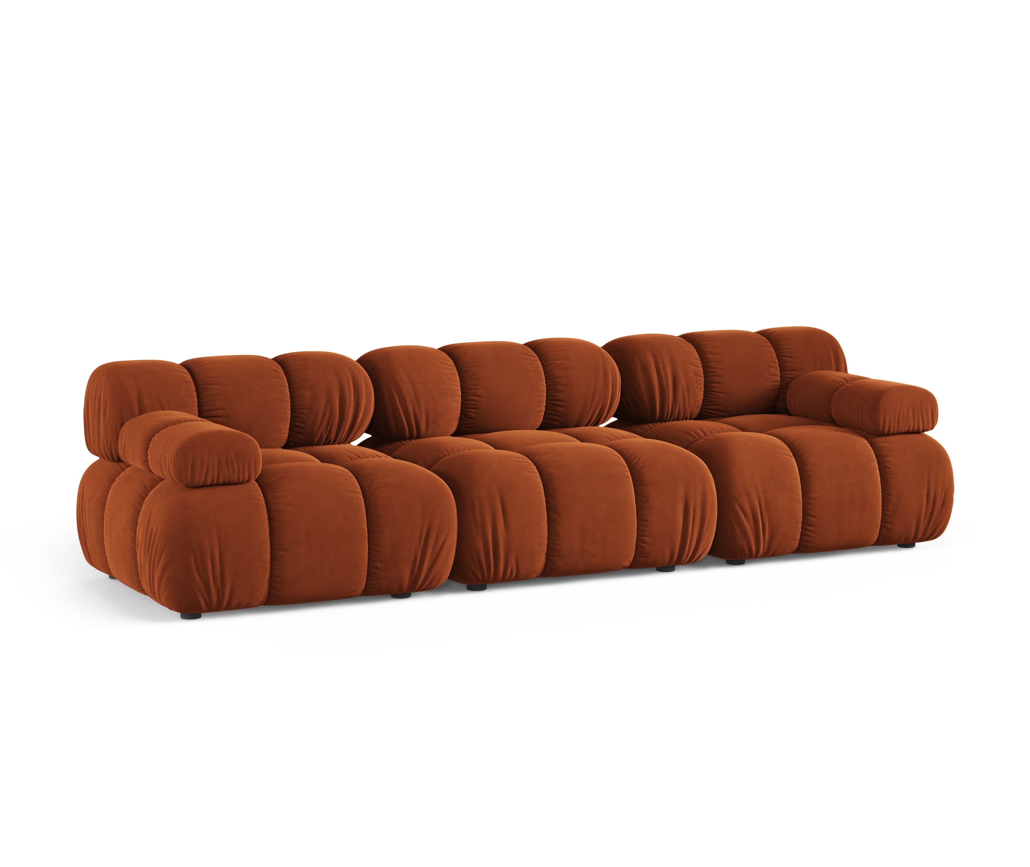 Modulares 3-Sitzer-Sofa aus Samt BELLIS in Ziegelrot