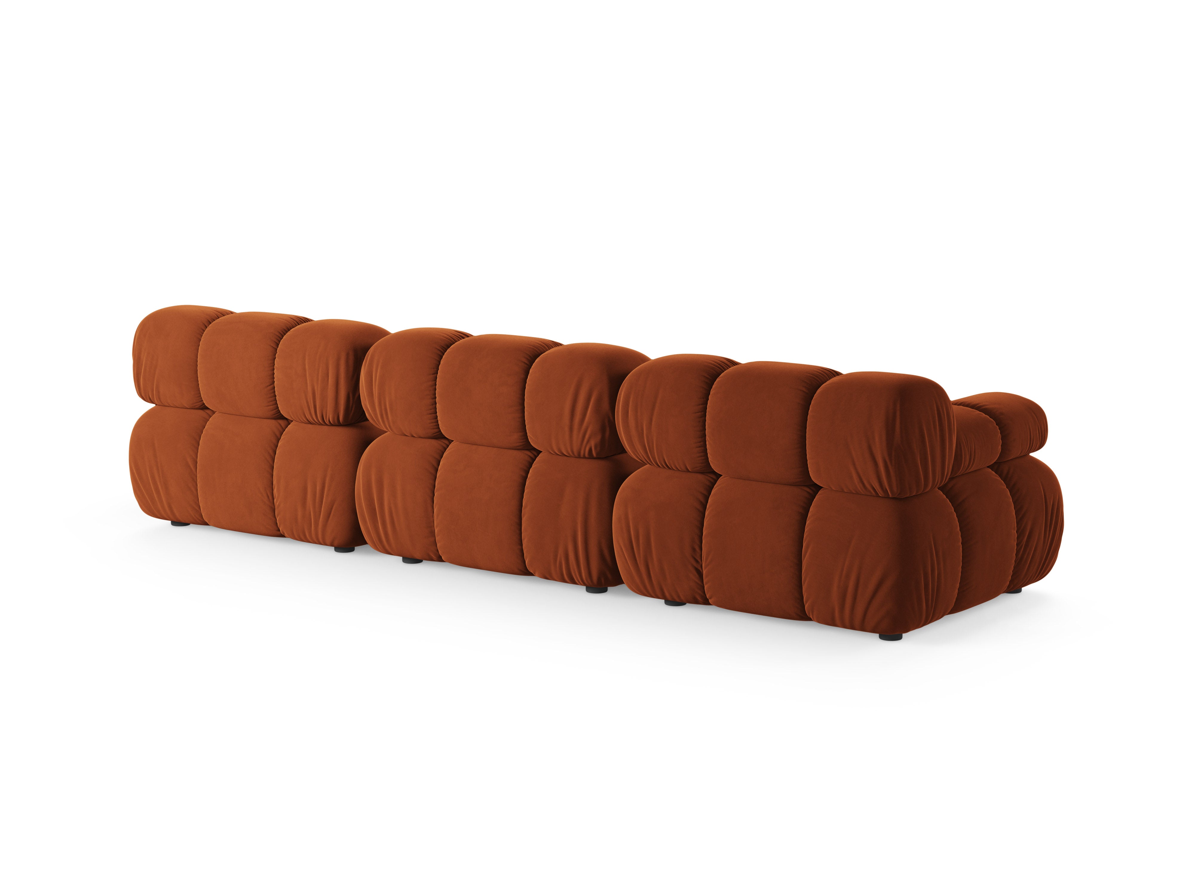 Modulares 3-Sitzer-Sofa aus Samt BELLIS in Ziegelrot