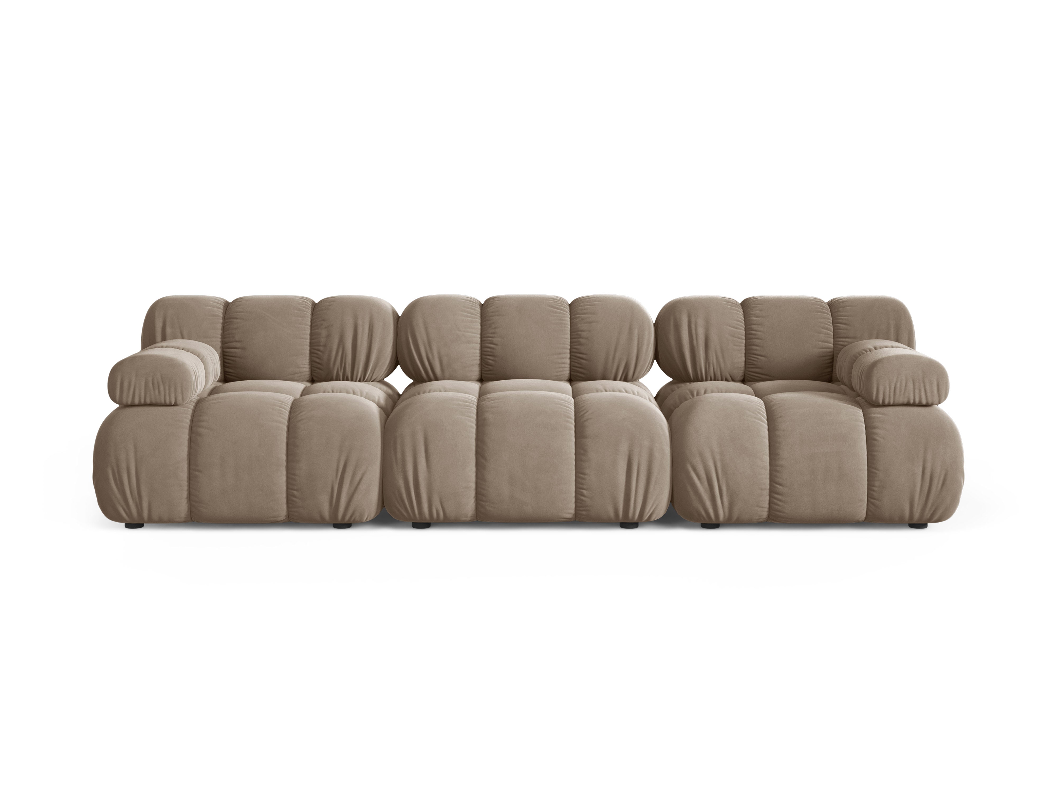 Modulares 3-Sitzer-Sofa aus Samt BELLIS in Cappuccino