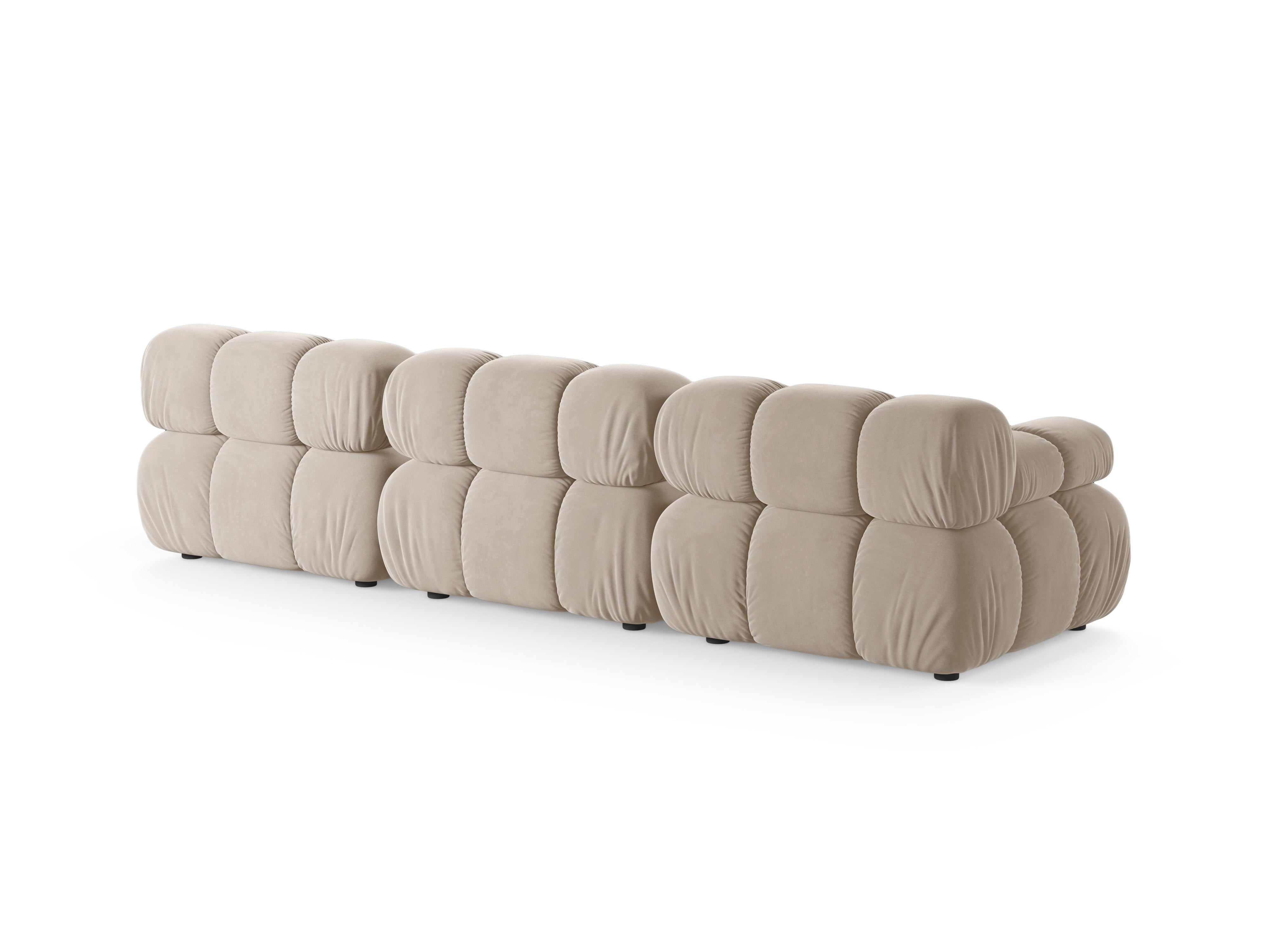 Modulares 3-Sitzer-Sofa aus Samt BELLIS in Beige
