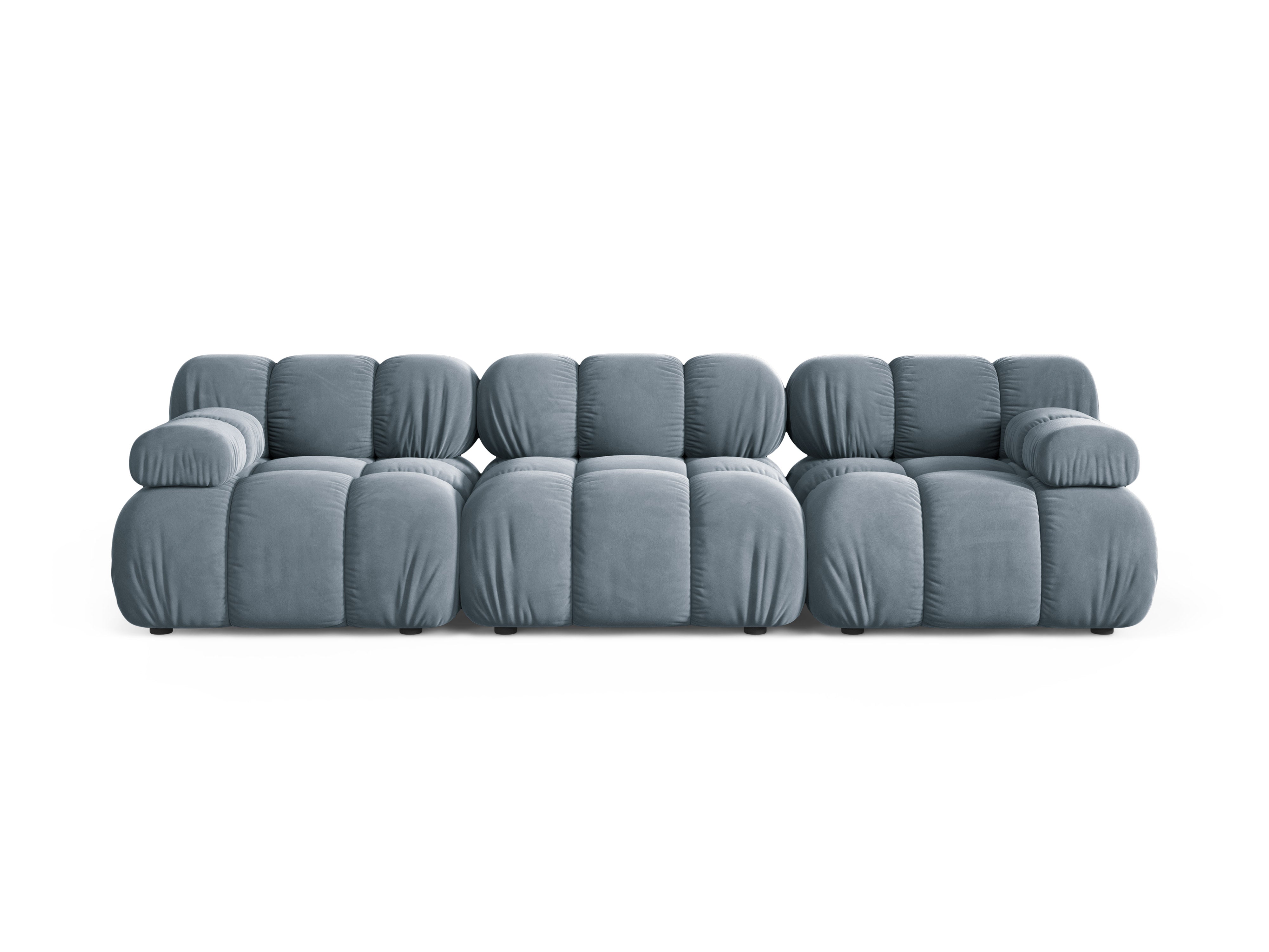 Modulares 3-Sitzer-Sofa aus Samt BELLIS in Blau