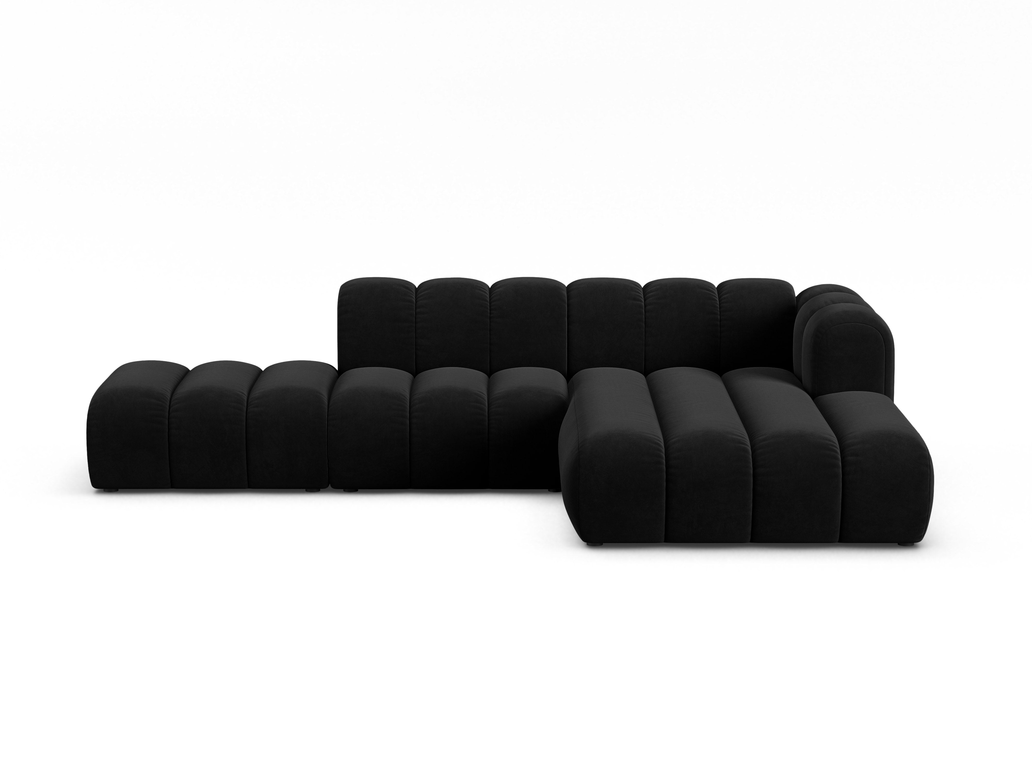 Samt-Ecksofa für 5 Personen rechts LUPINE schwarz