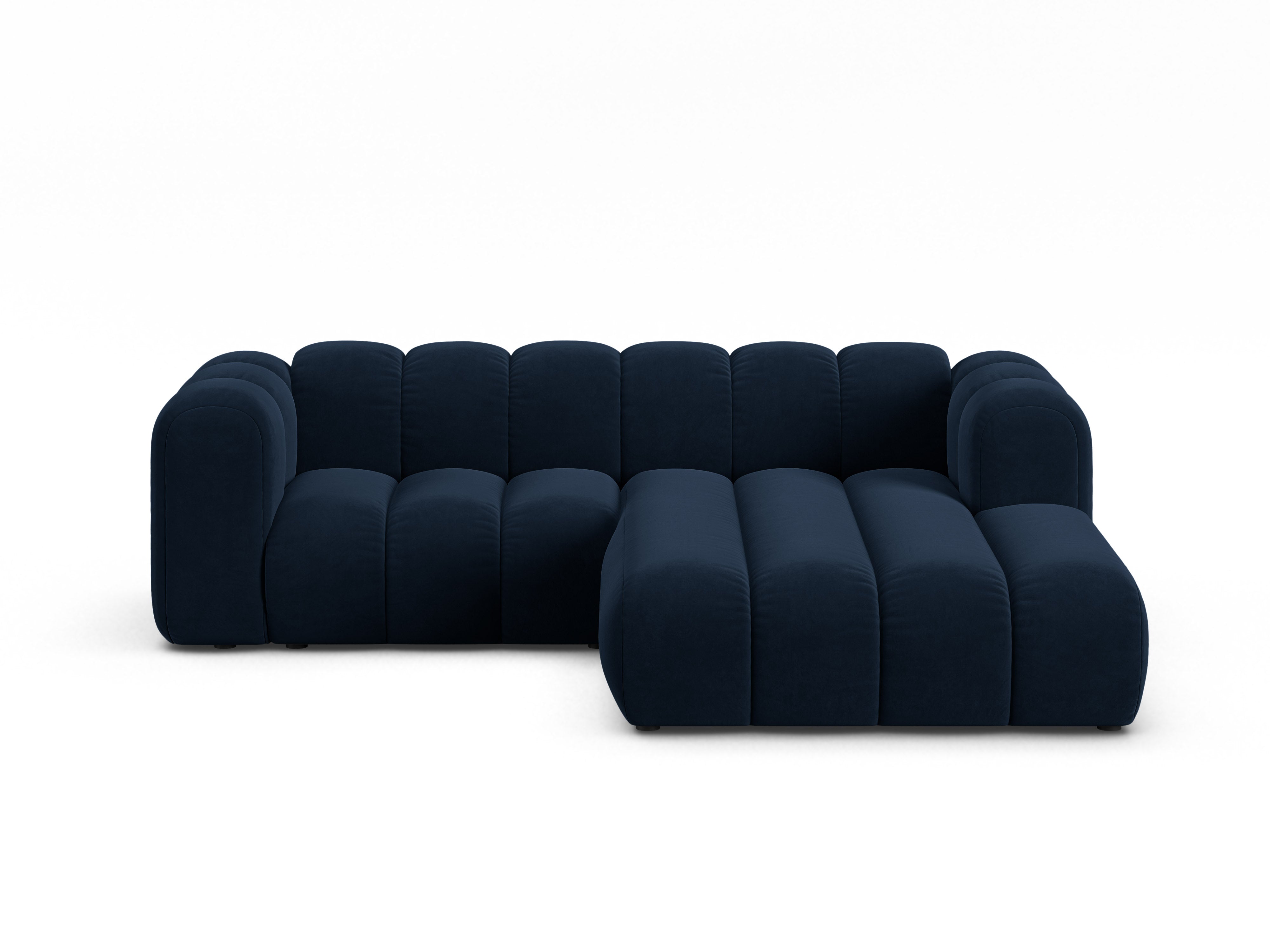 Samt-Ecksofa 3-sitzig rechts LUPINE marineblau