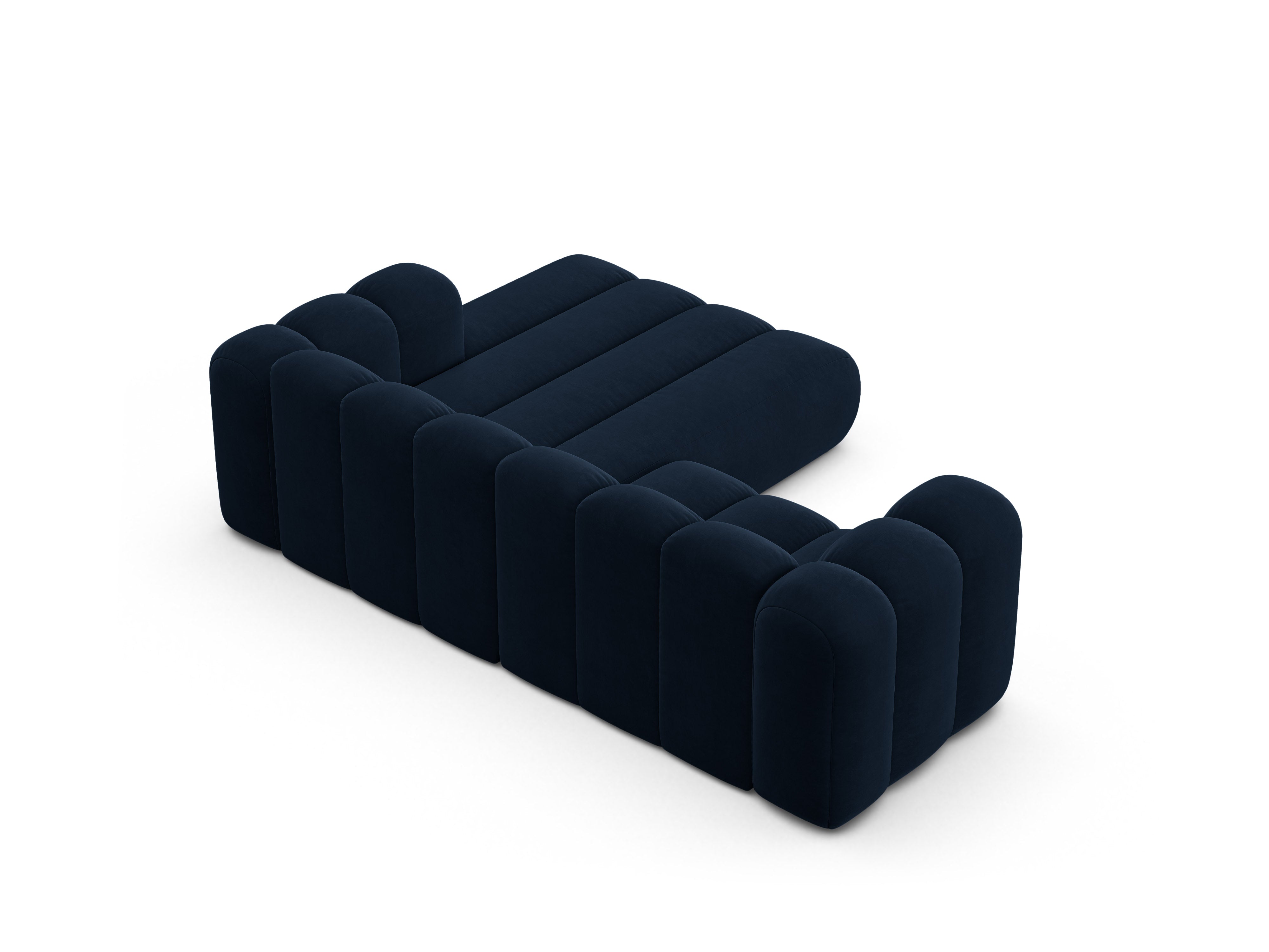 Samt-Ecksofa 3-sitzig rechts LUPINE marineblau