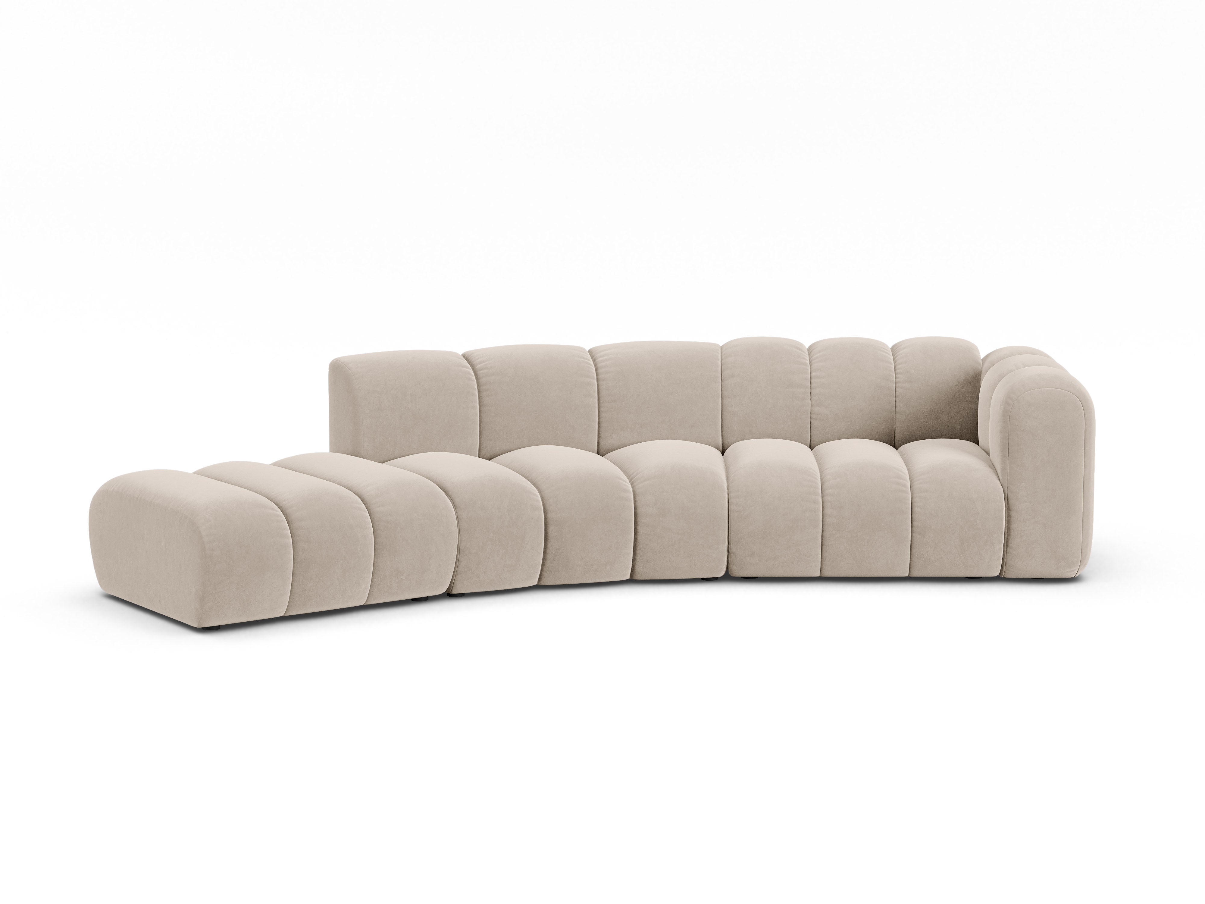 Sofa aus Samt 5-sitzig links LUPINE beige