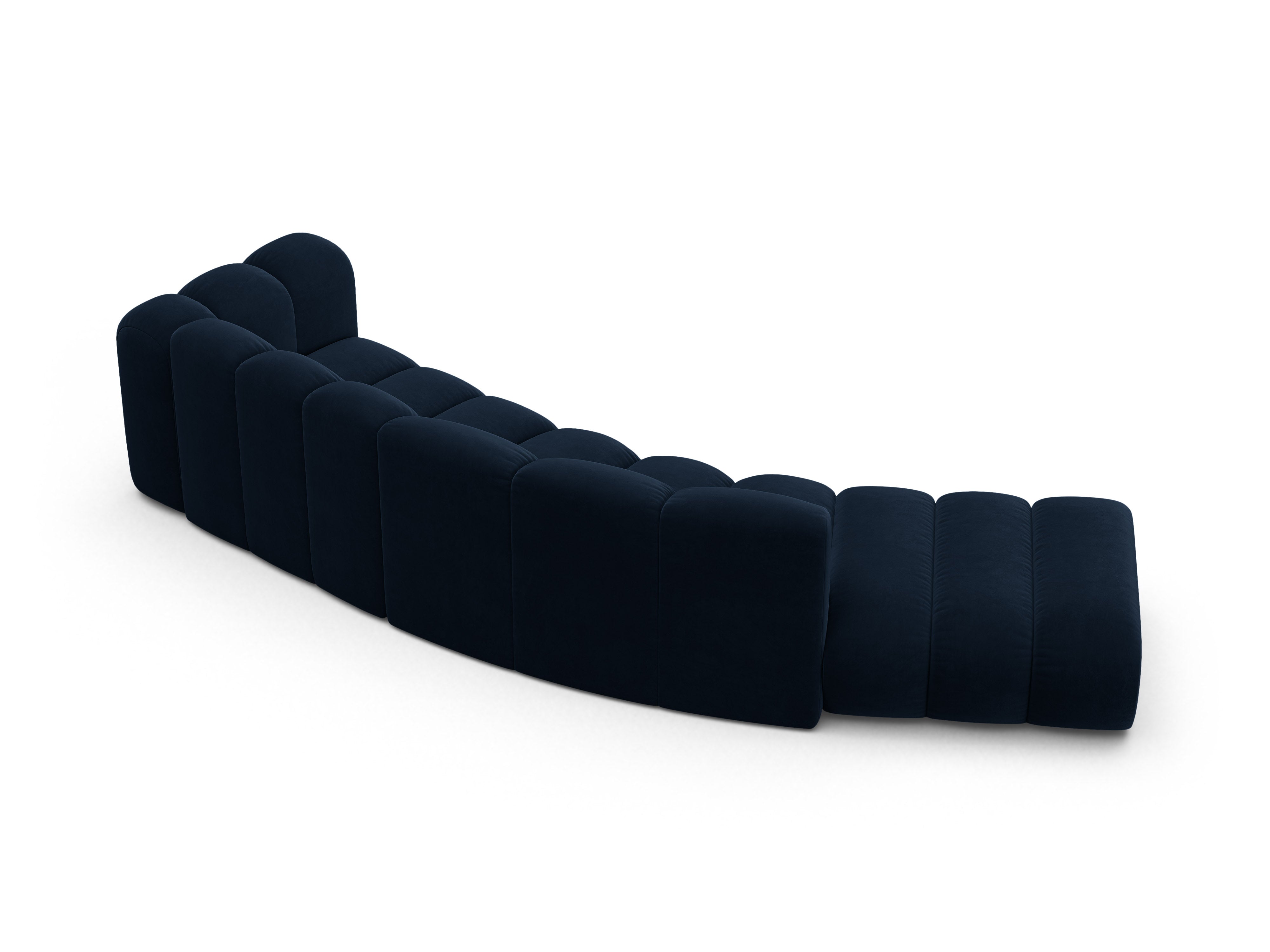 Sofa aus Samt für 5 Personen, linksseitig, LUPINE, marineblau