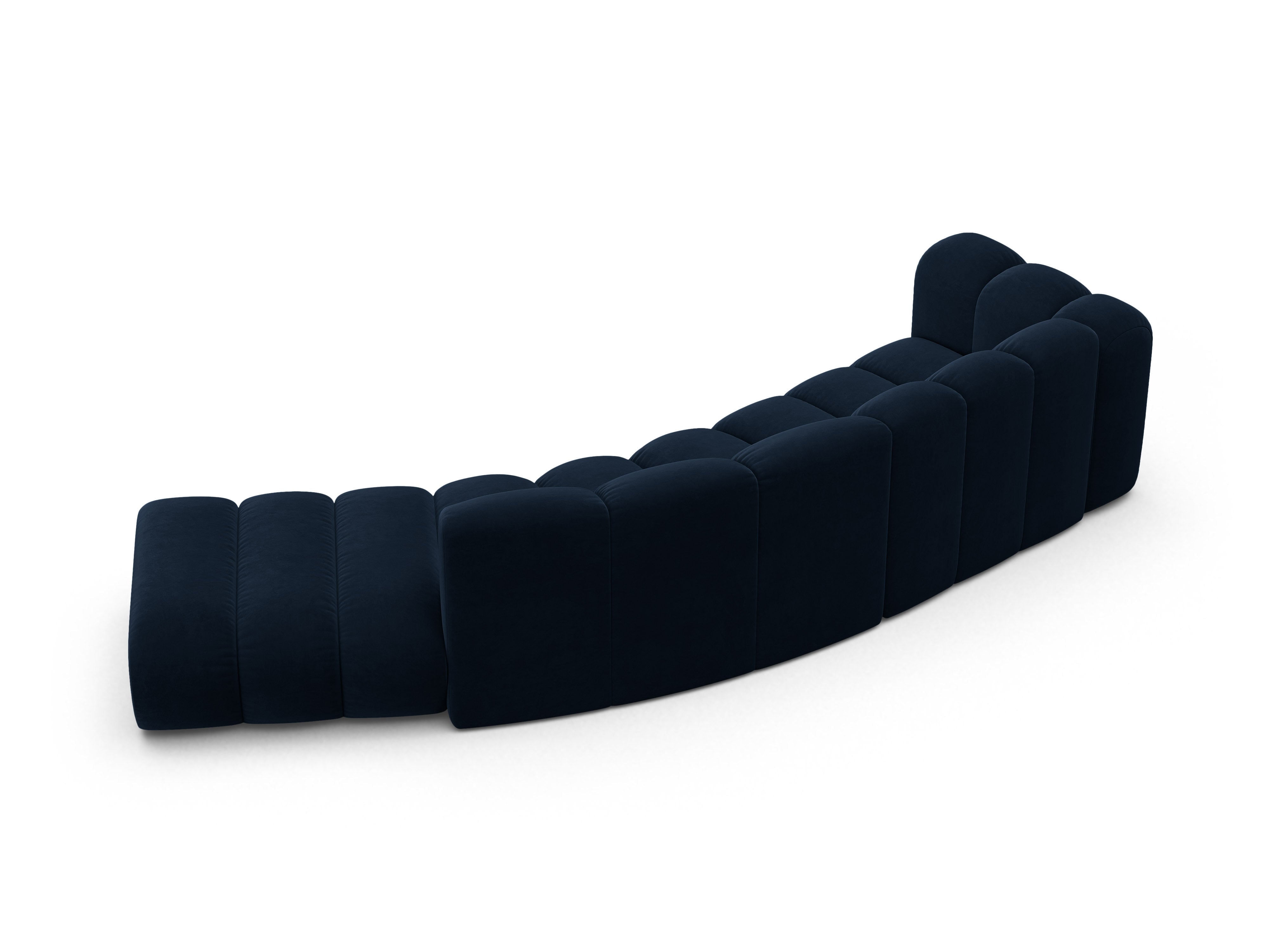 Sofa aus Samt für 5 Personen, rechtsseitig LUPINE, marineblau
