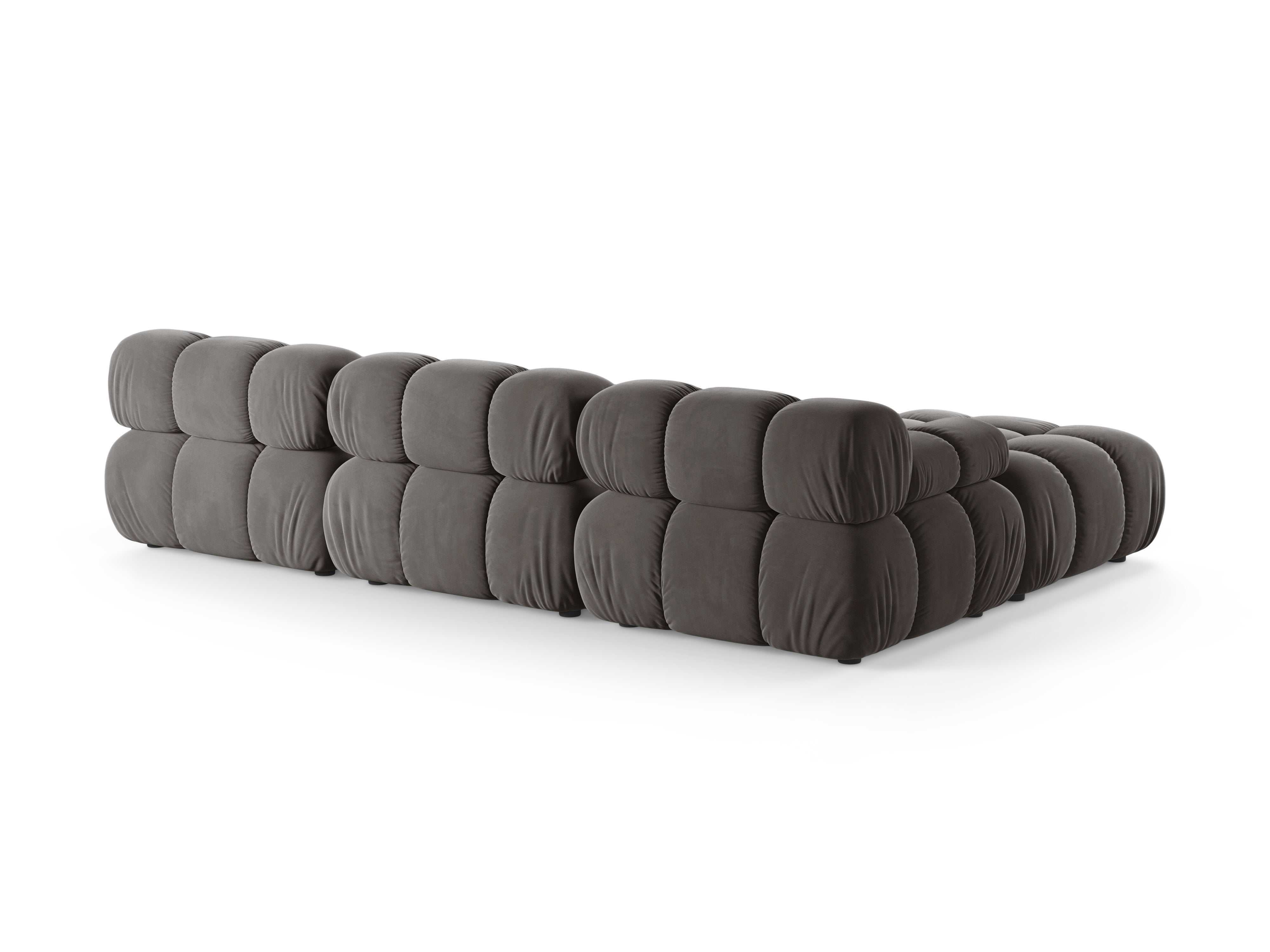 Universeller Samt-Ecksofa BELLIS in Grau