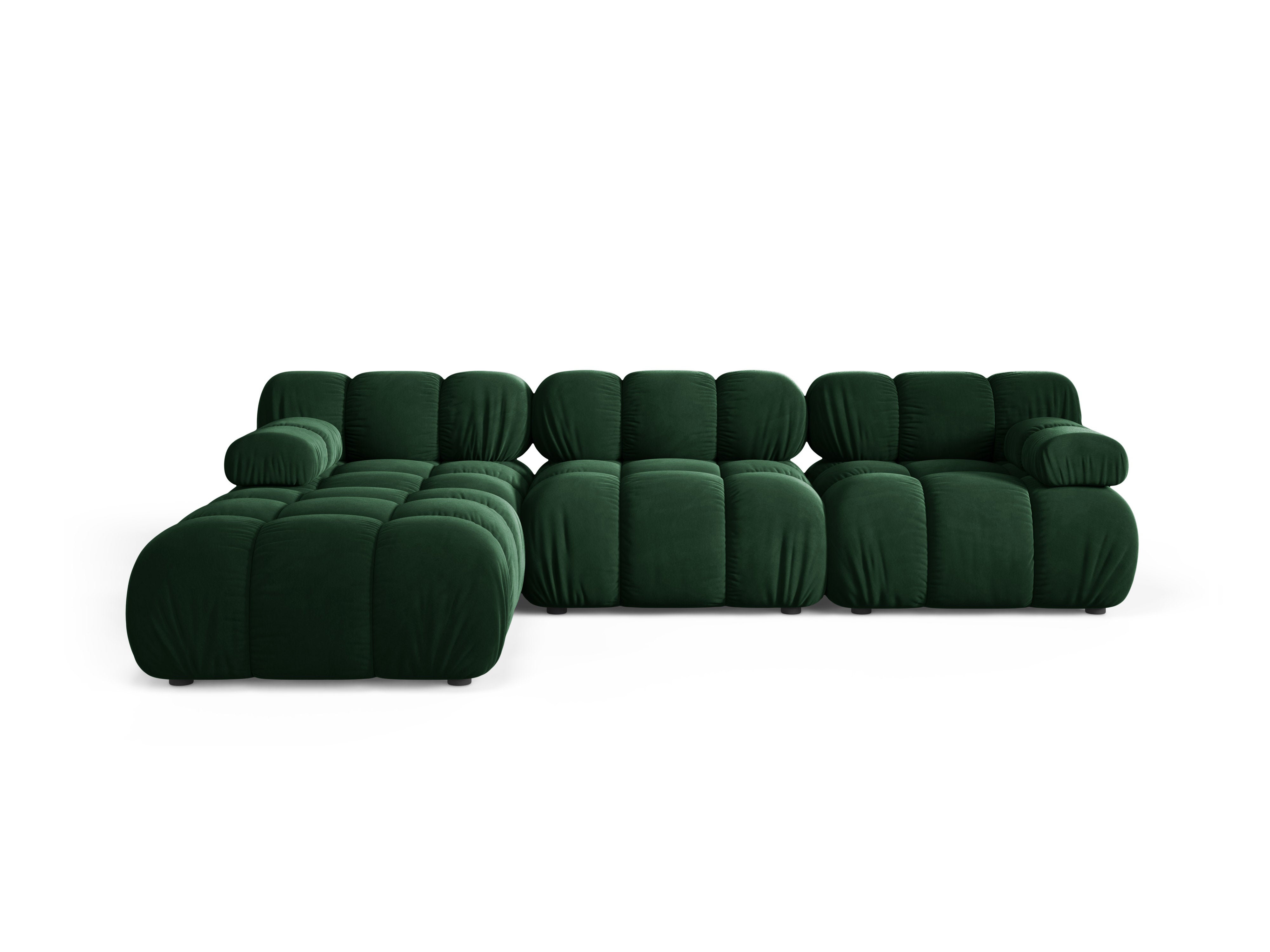Universeller Samt-Ecksofa BELLIS in Flaschengrün