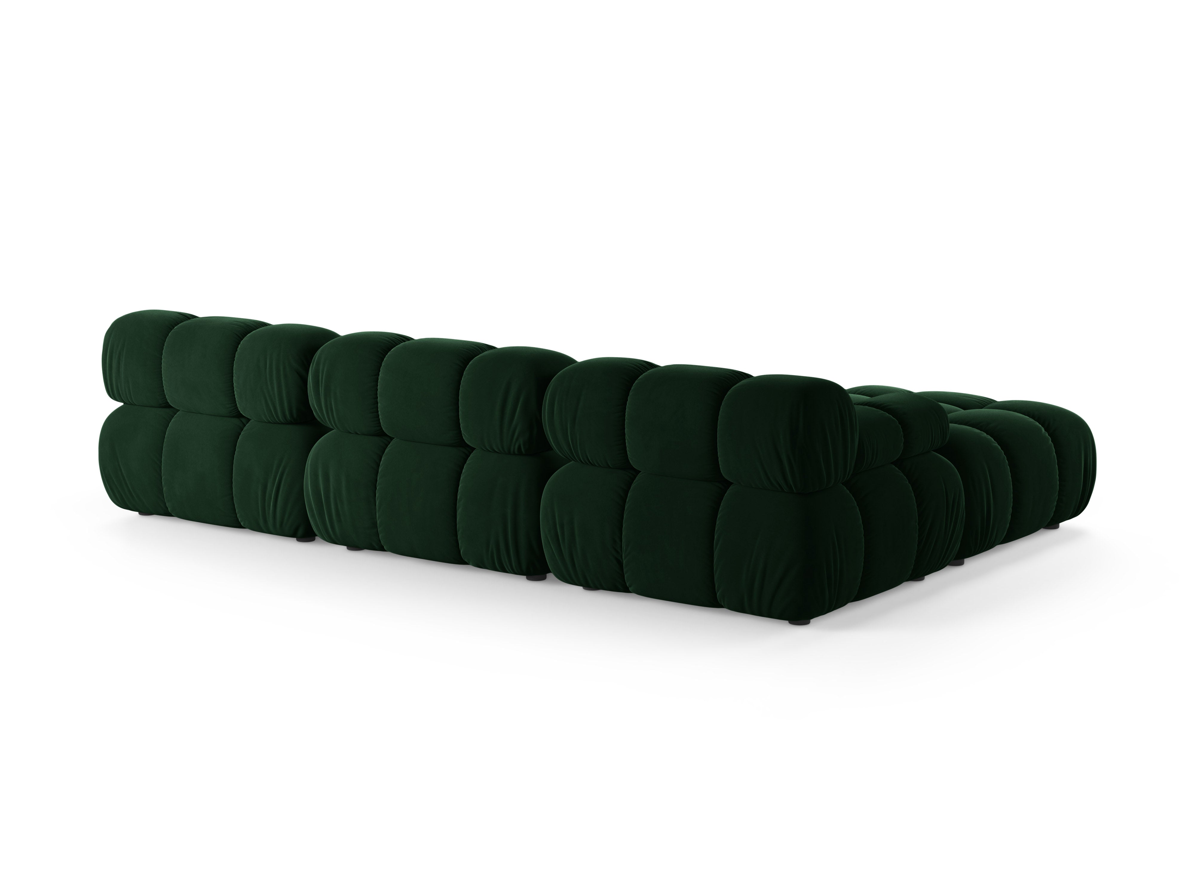 Universeller Samt-Ecksofa BELLIS in Flaschengrün