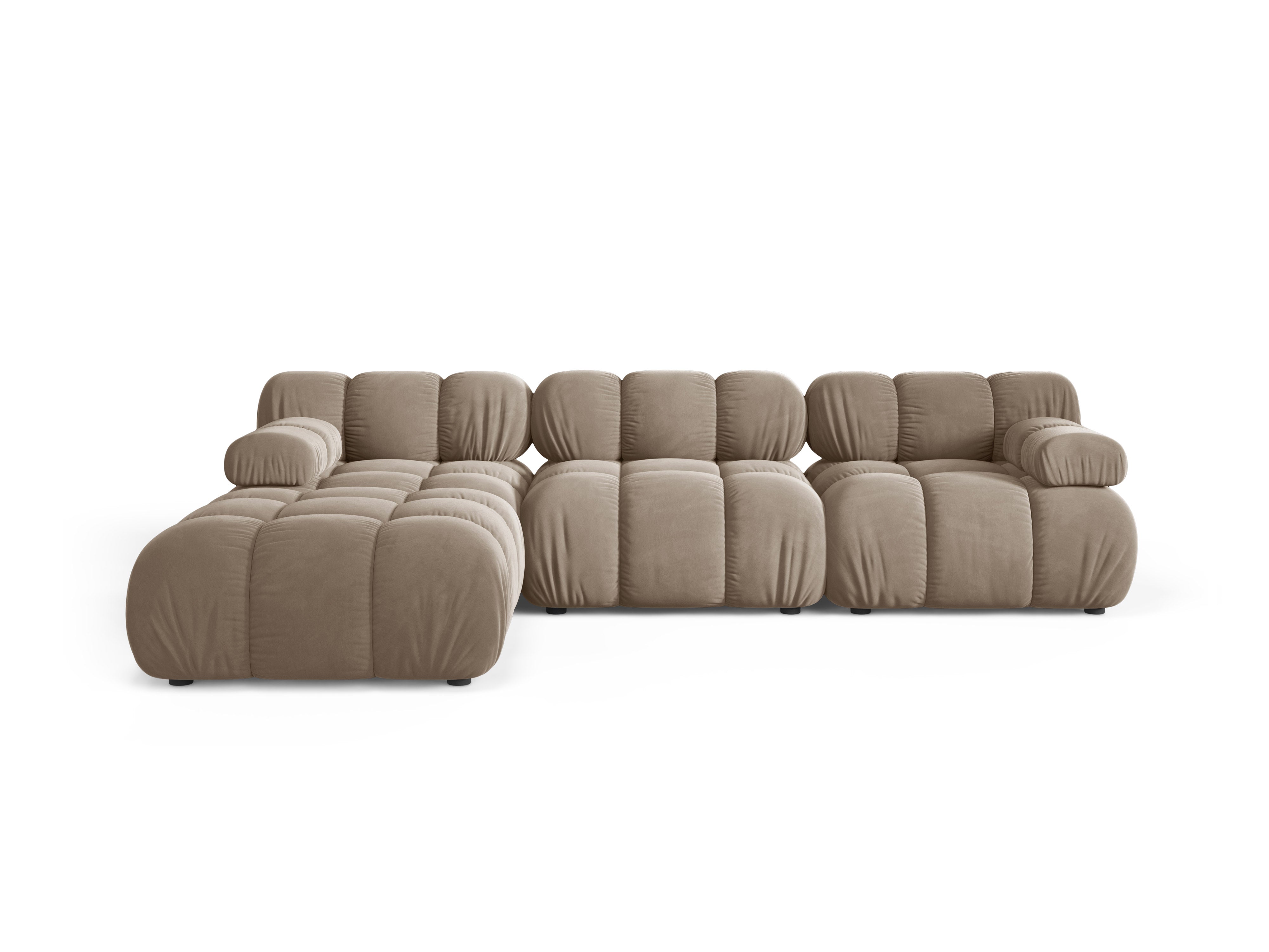 Universeller Samt-Ecksofa BELLIS Cappuccino