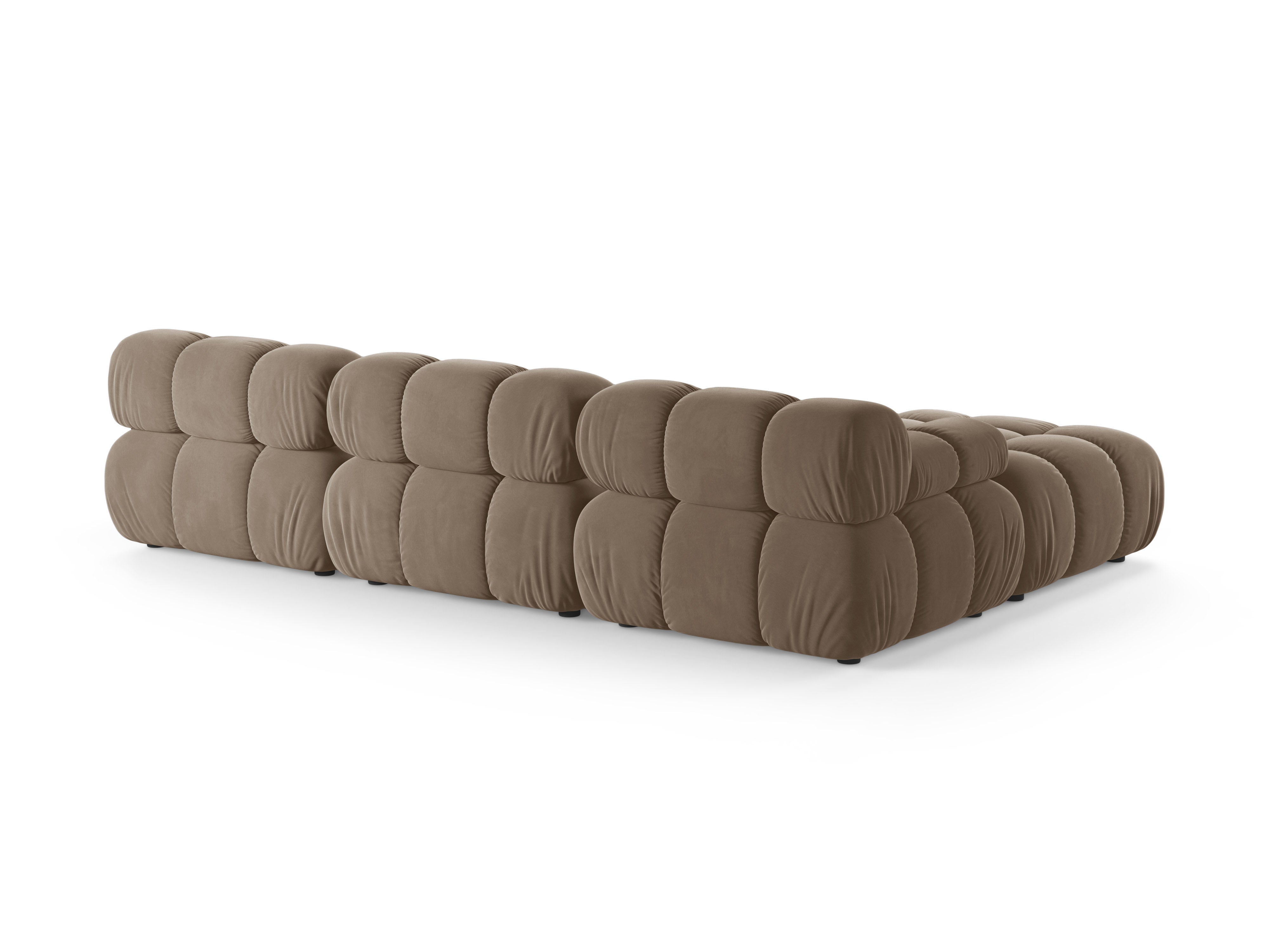 Universeller Samt-Ecksofa BELLIS Cappuccino