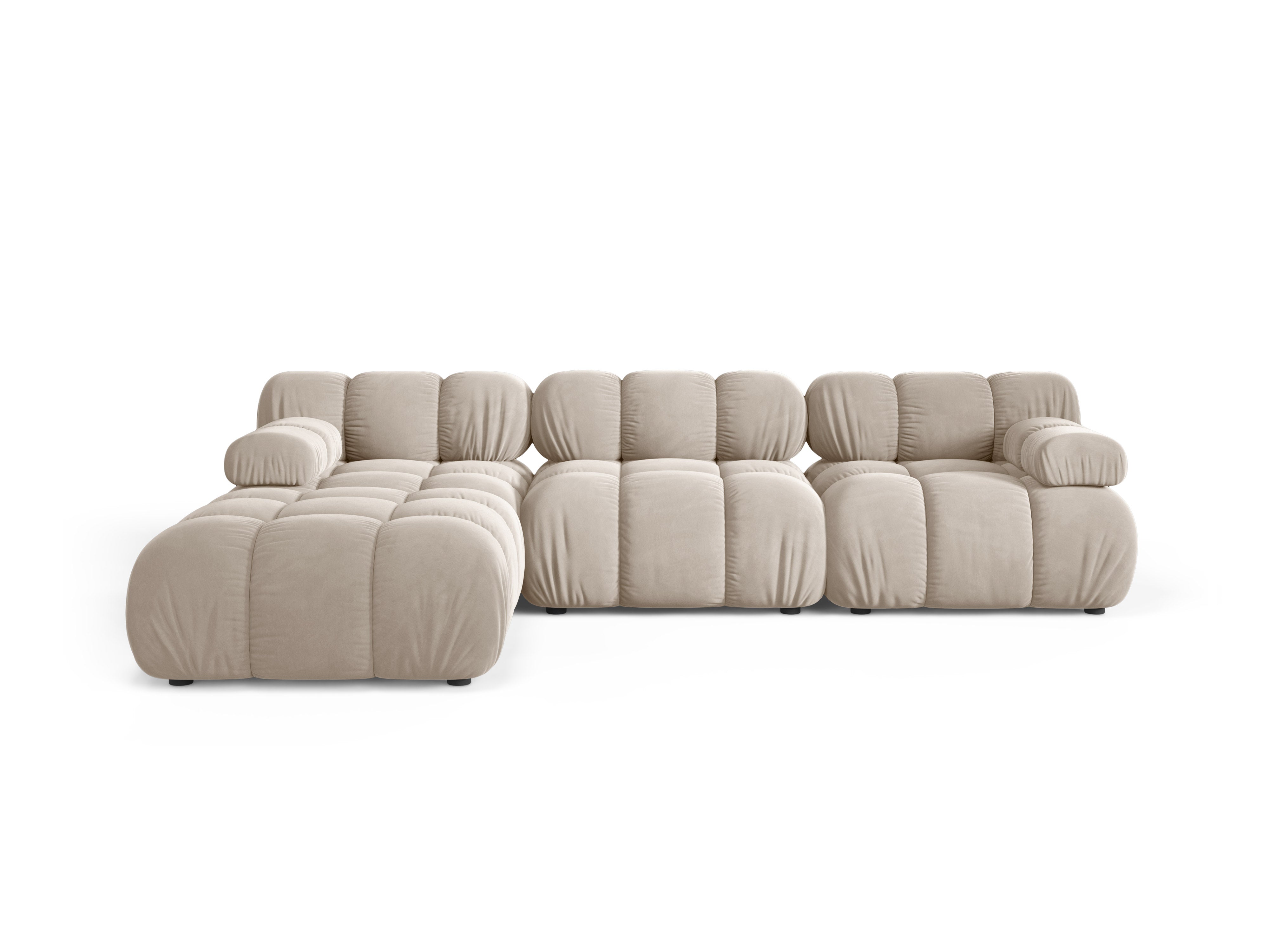 Universeller Samt-Ecksofa BELLIS in Beige