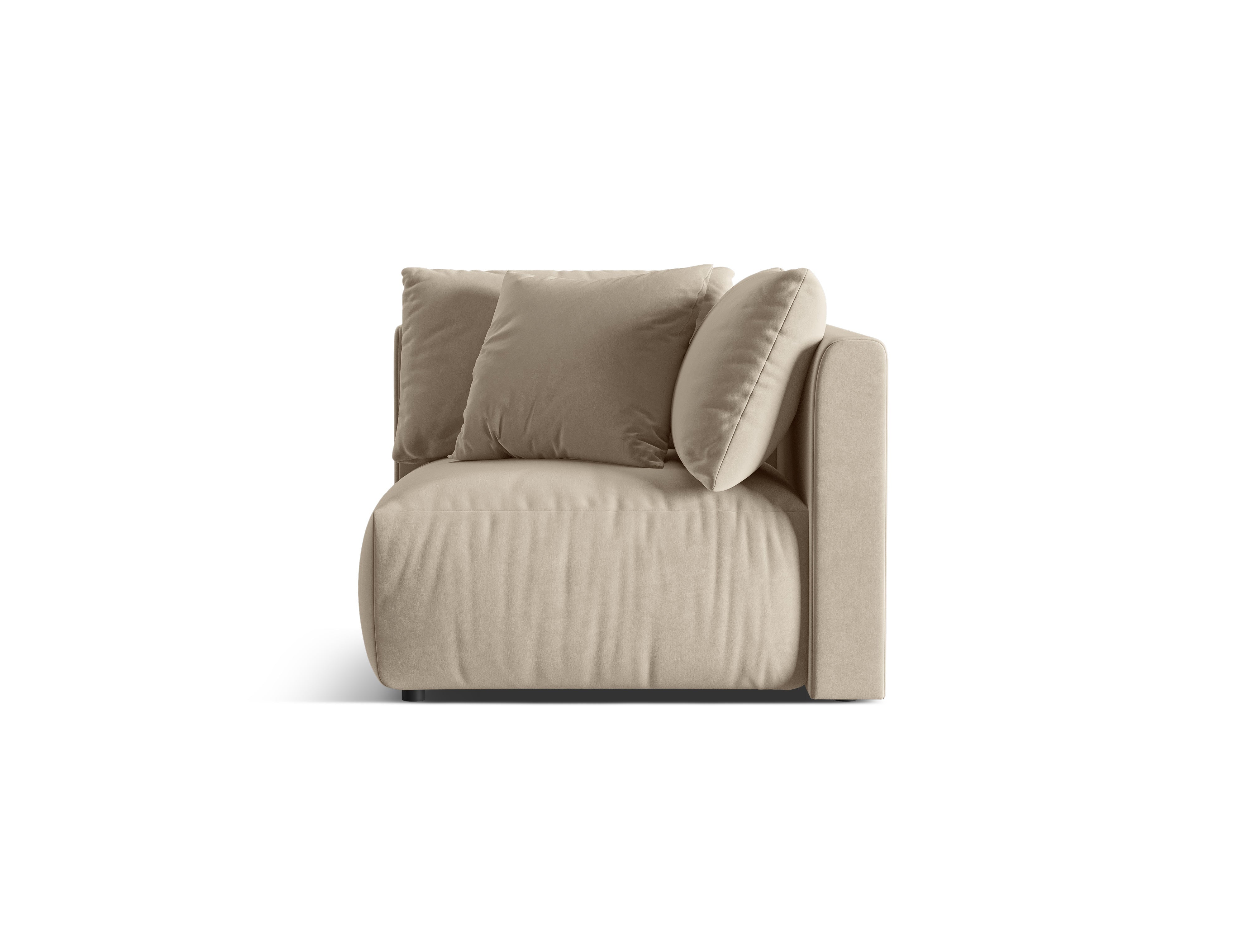 Modulares Samtsofa CHRIS - Eckelement ecru