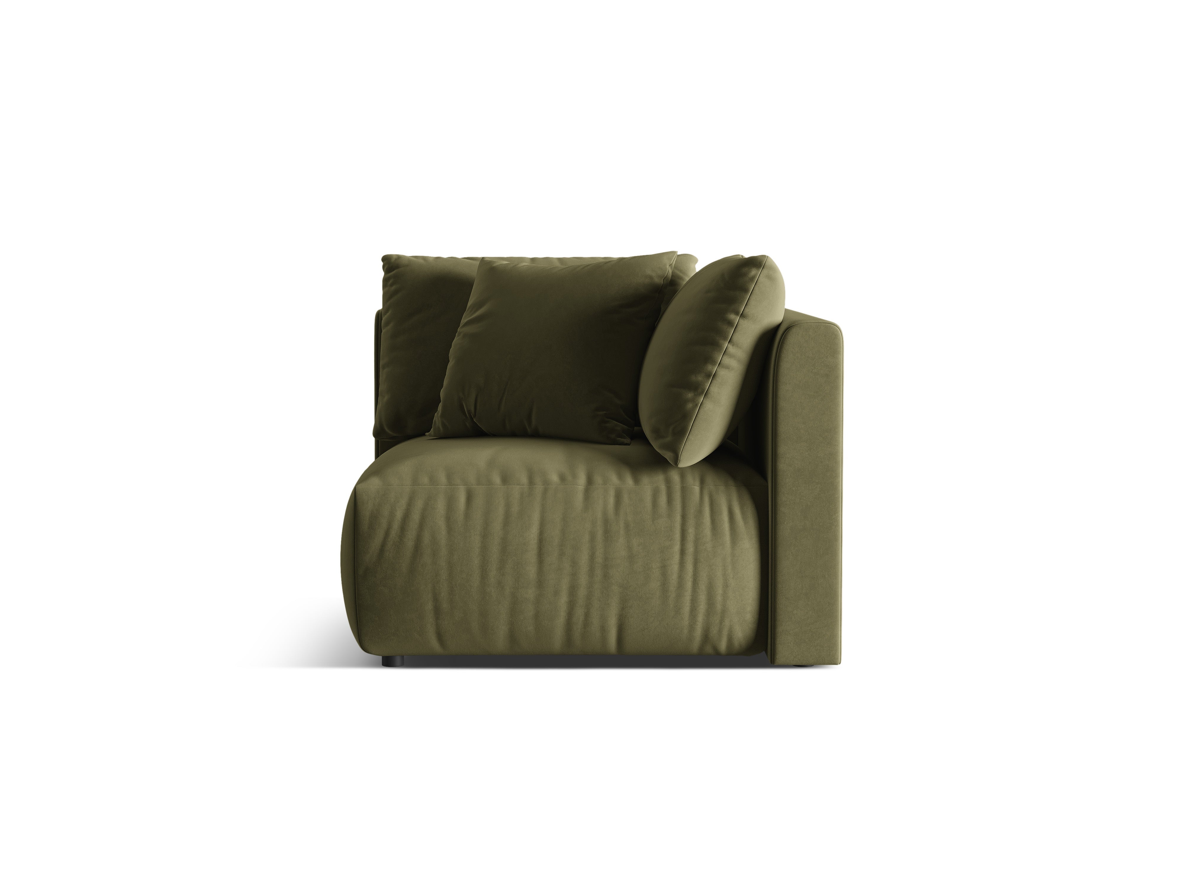 Modulares Samtsofa CHRIS - Eckelement in Hellgrün