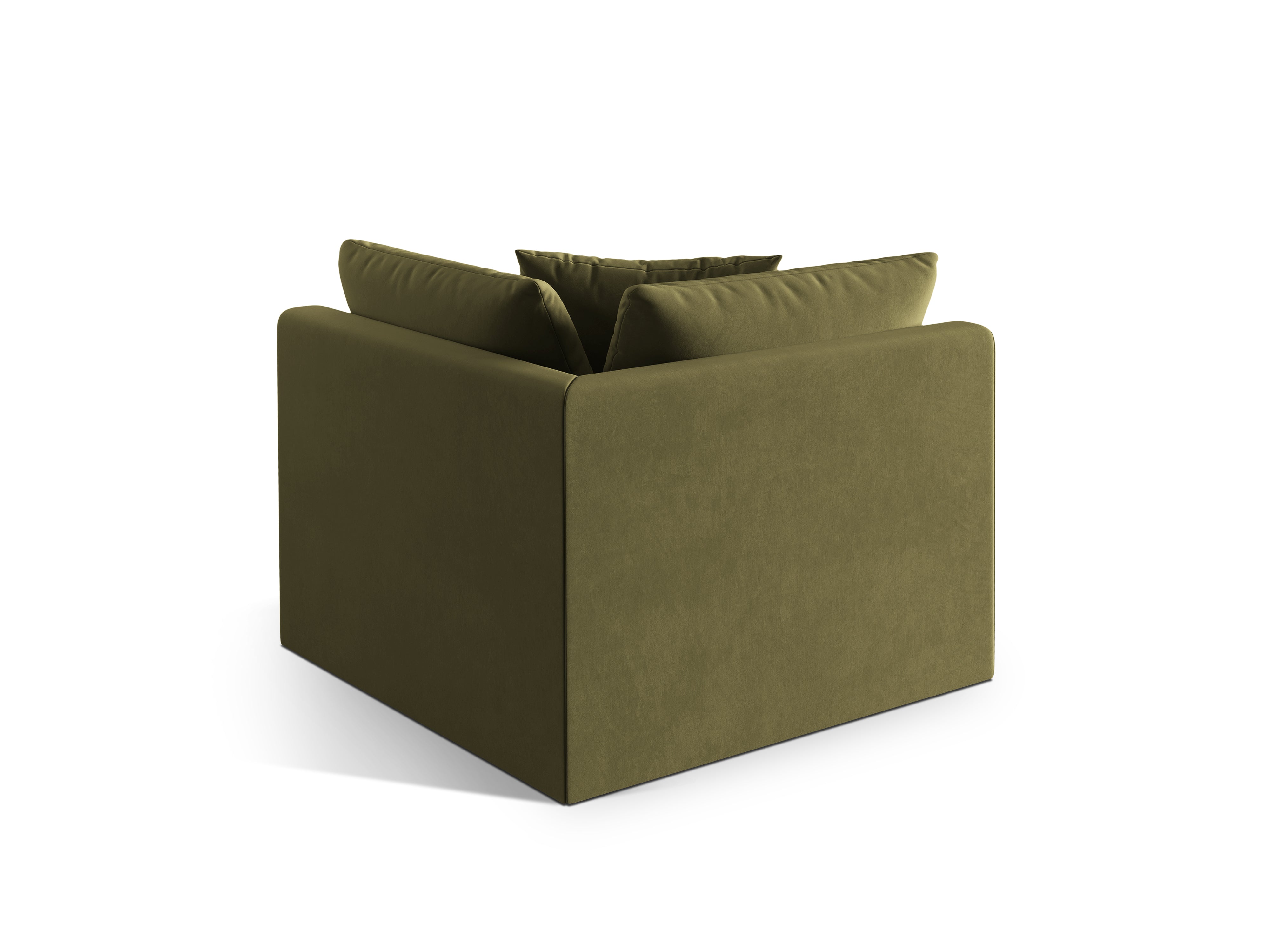 Modulares Samtsofa CHRIS - Eckelement in Hellgrün