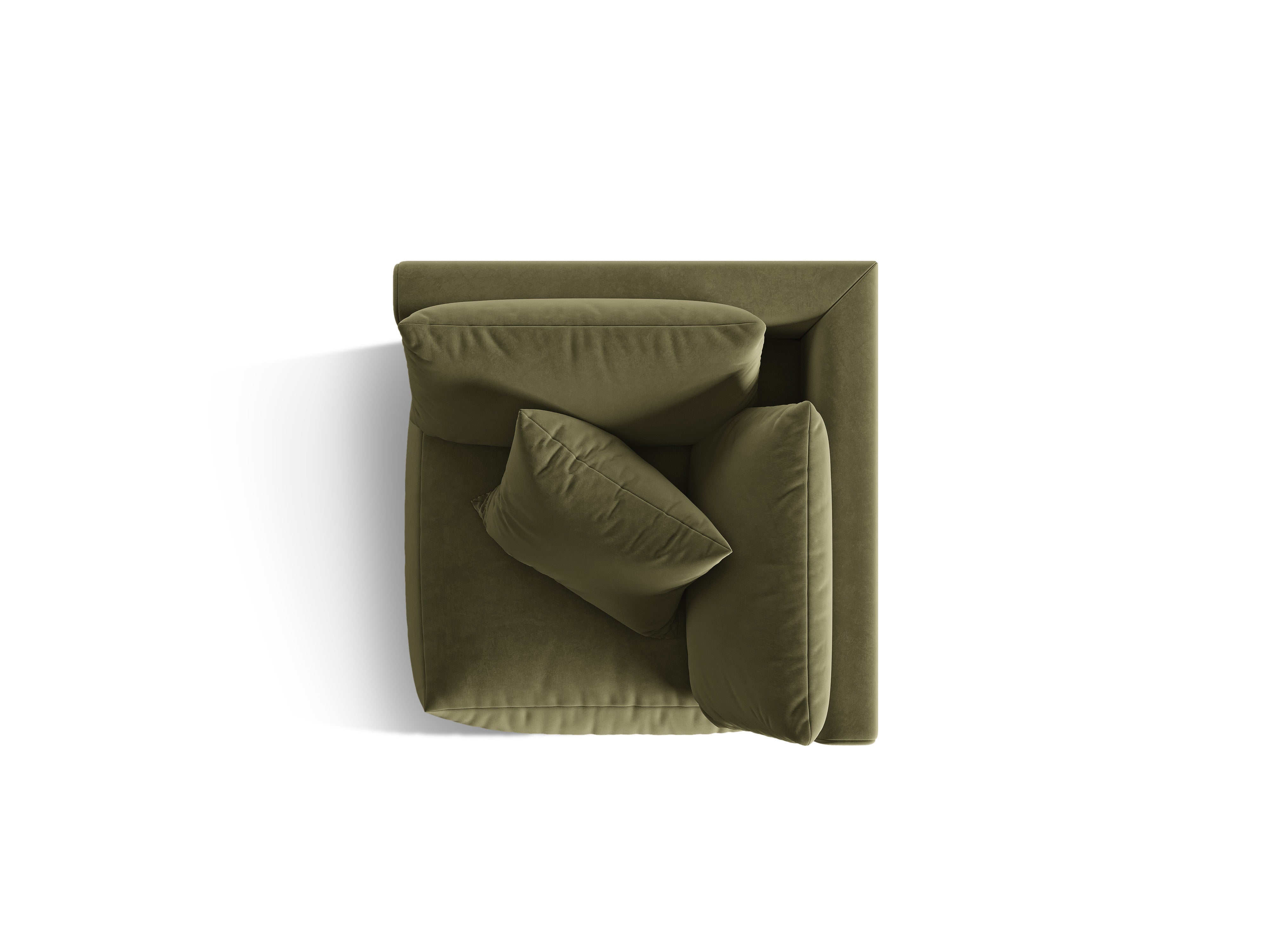 Modulares Samtsofa CHRIS - Eckelement in Hellgrün