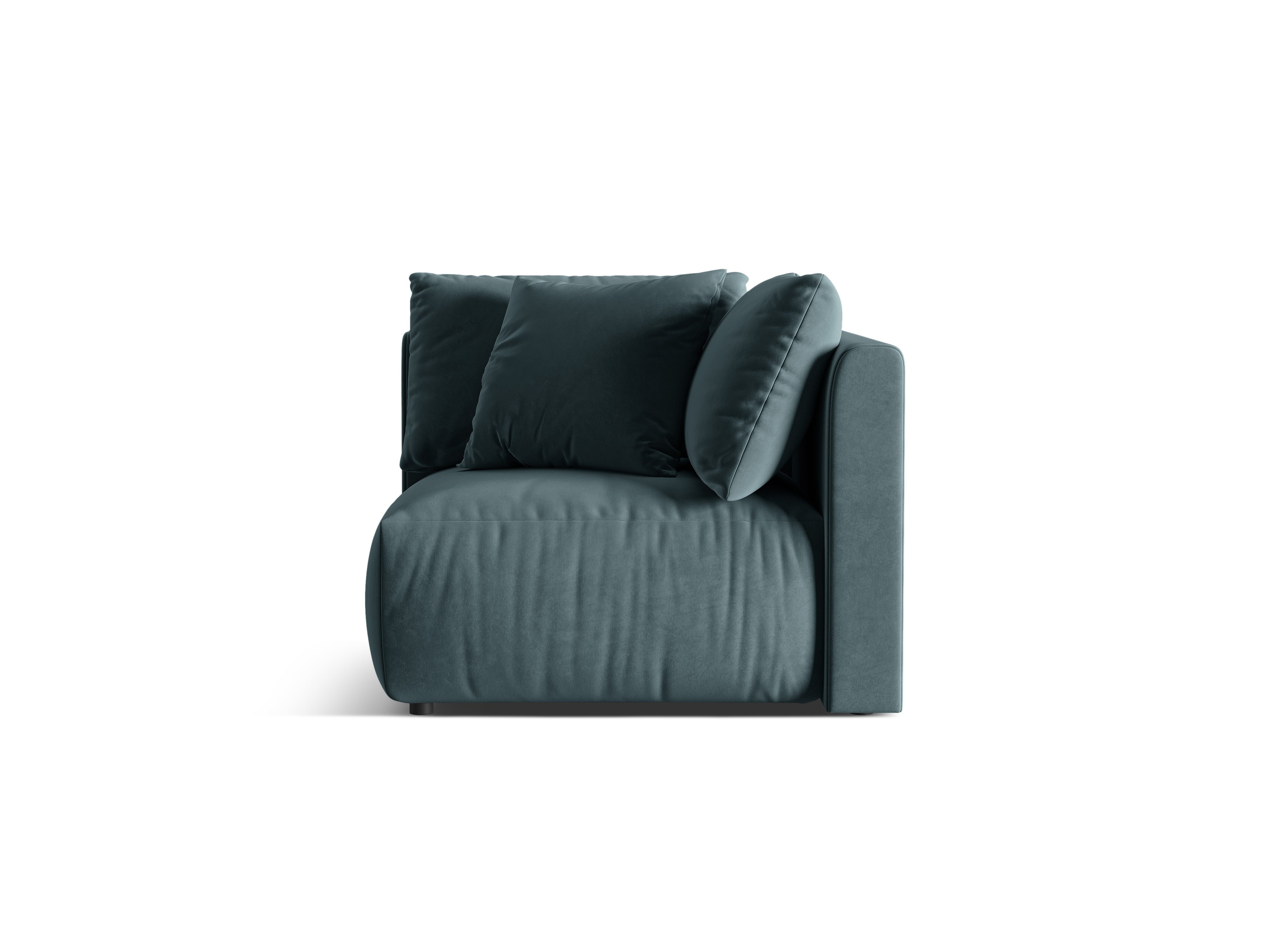 Modulares Samtsofa CHRIS - hellblaues Eckelement