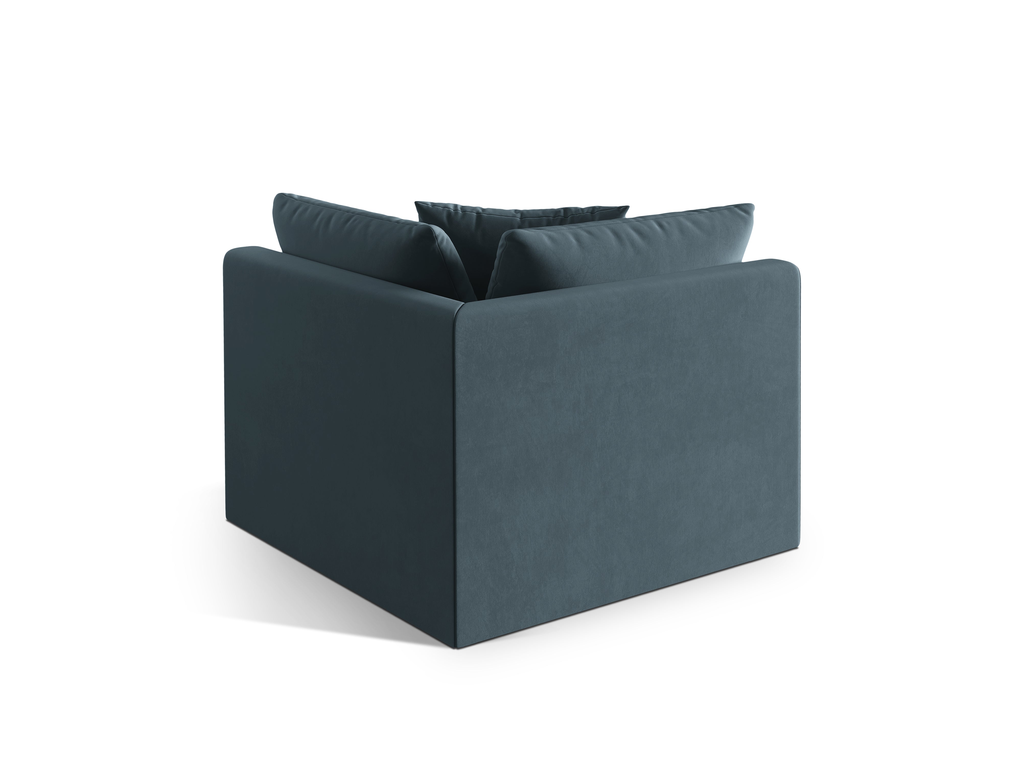Modulares Samtsofa CHRIS - hellblaues Eckelement