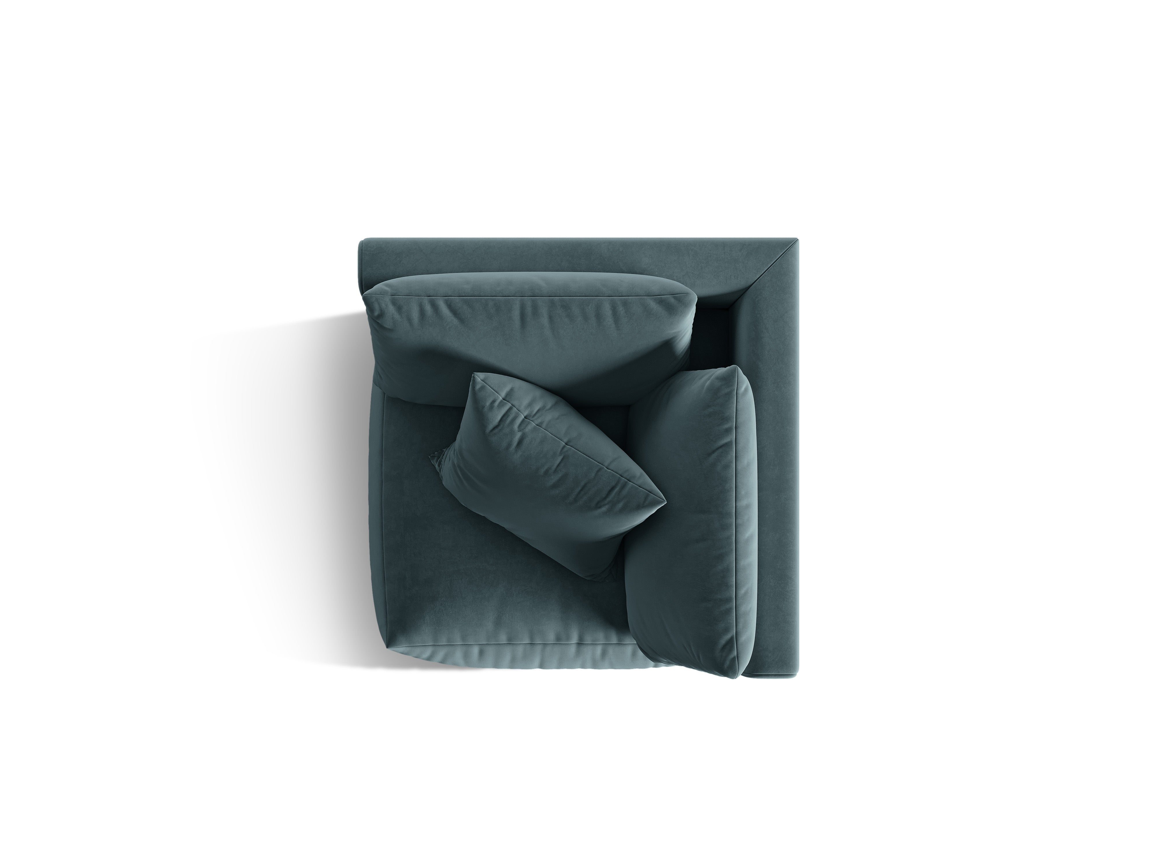 Modulares Samtsofa CHRIS - hellblaues Eckelement