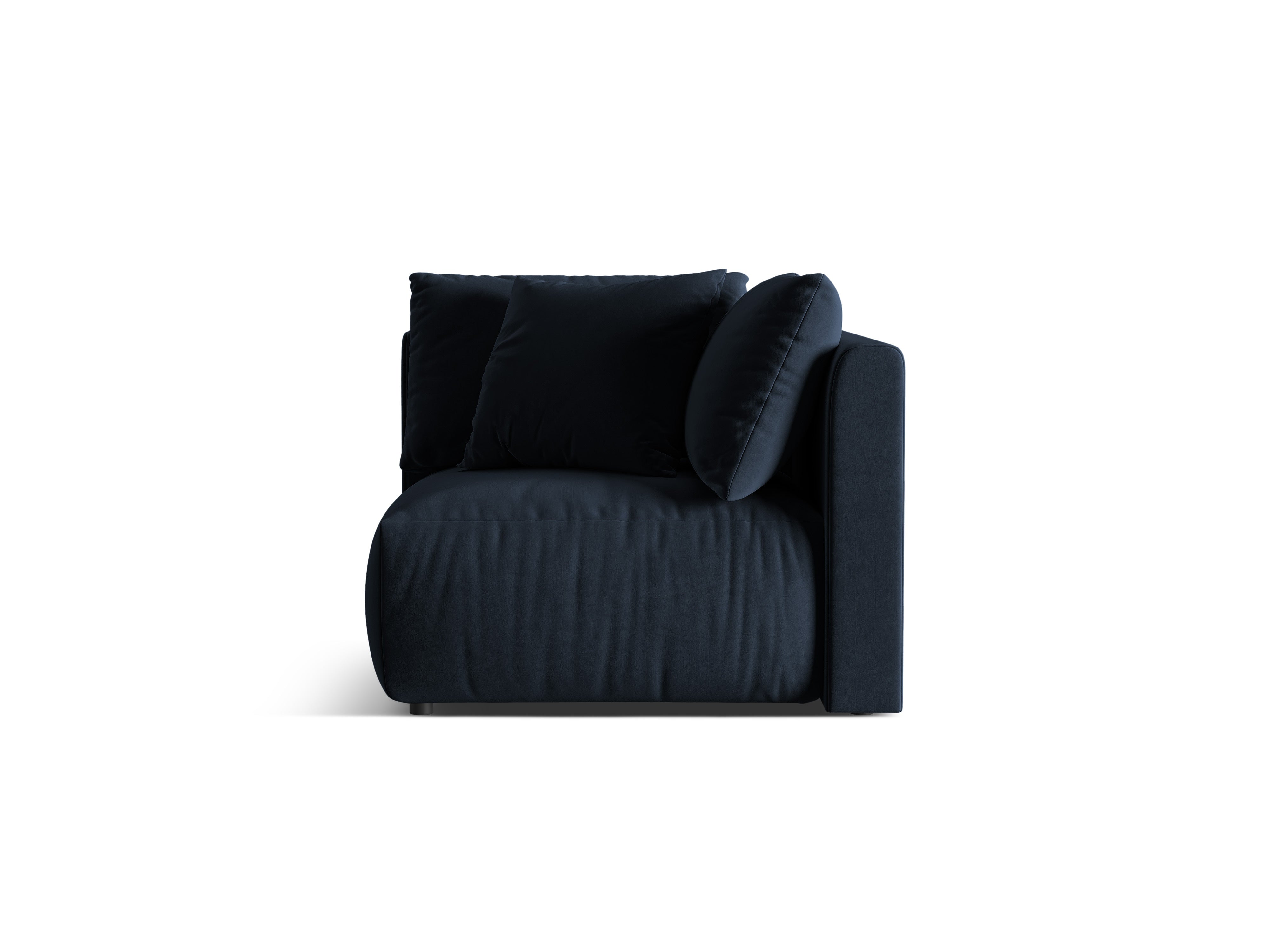 Modulares Samtsofa CHRIS - Eckelement königsblau