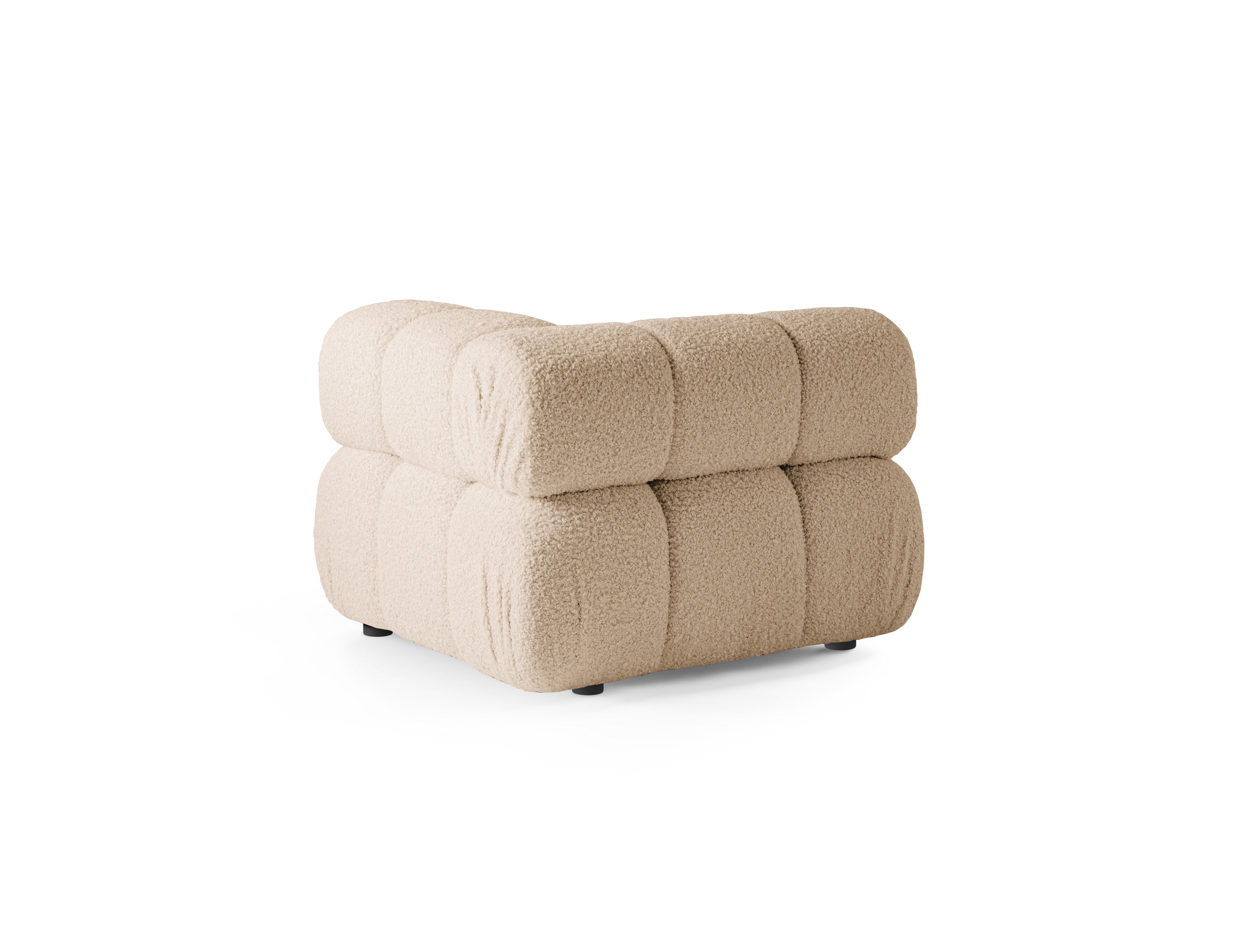 Modulares Sofa BELLIS - Eckmodul in sandfarbenem Boucle