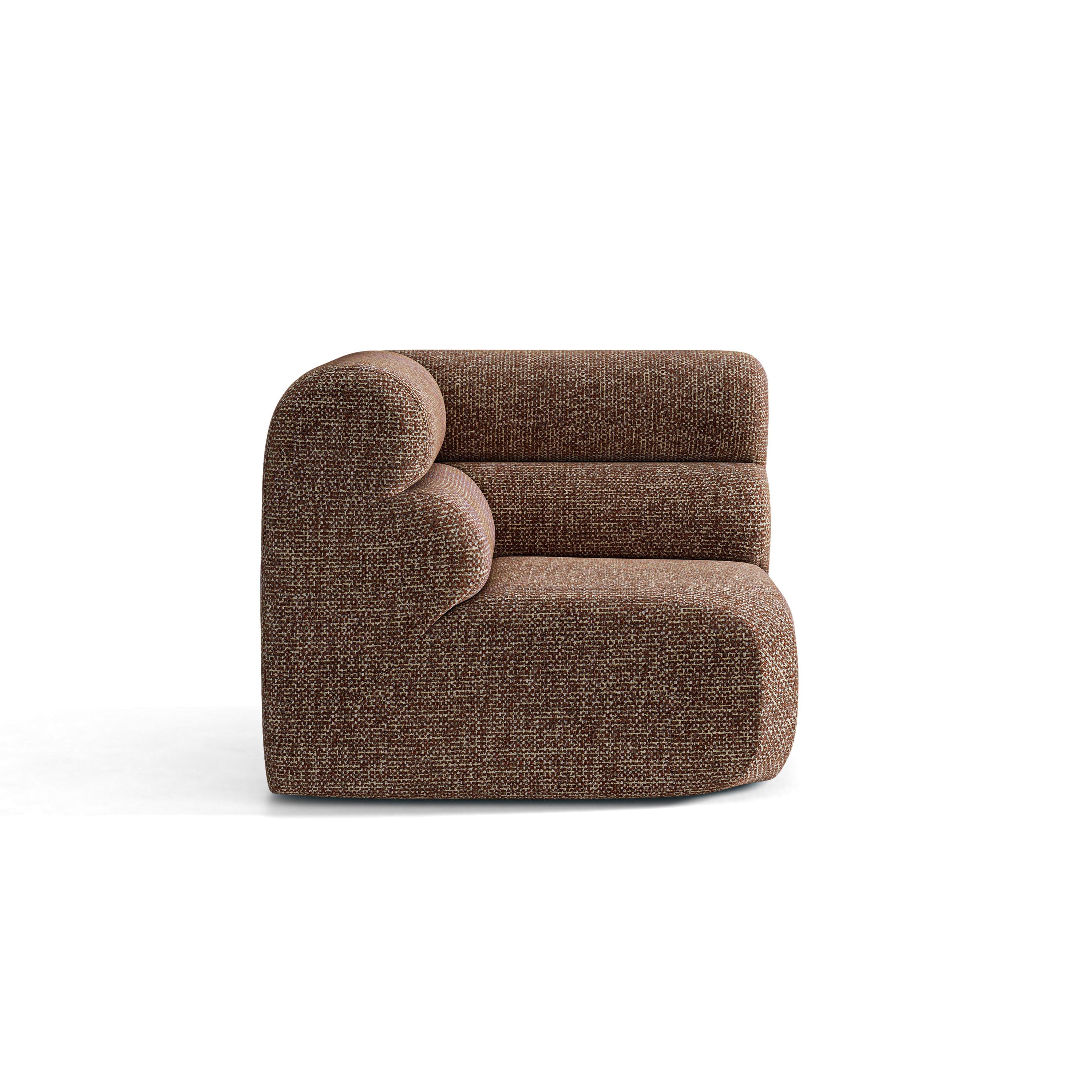 Modulares Sofa NEO - Eckmodul in braunem Melange