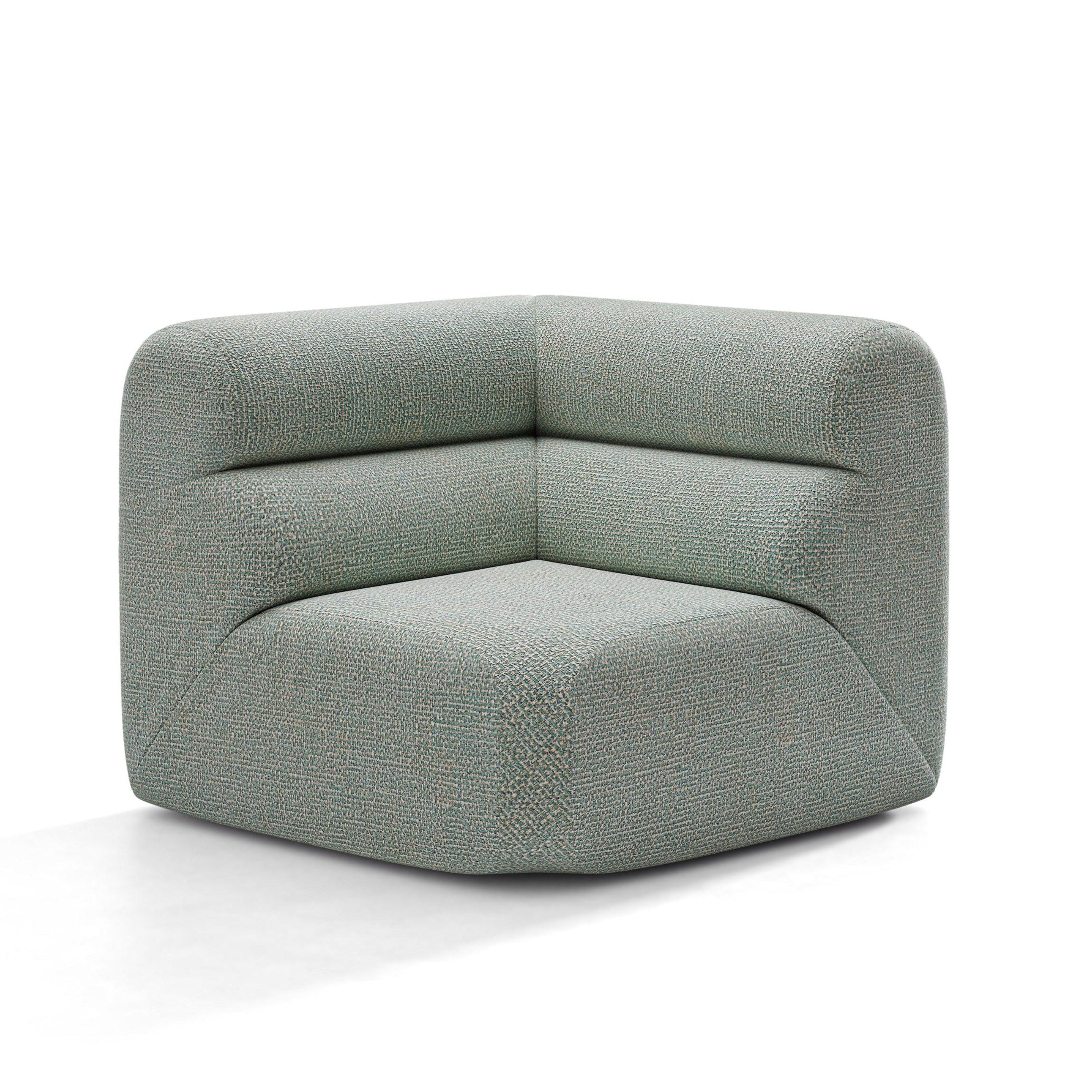 Modulares Sofa NEO - blauer Melange-Eckmodul