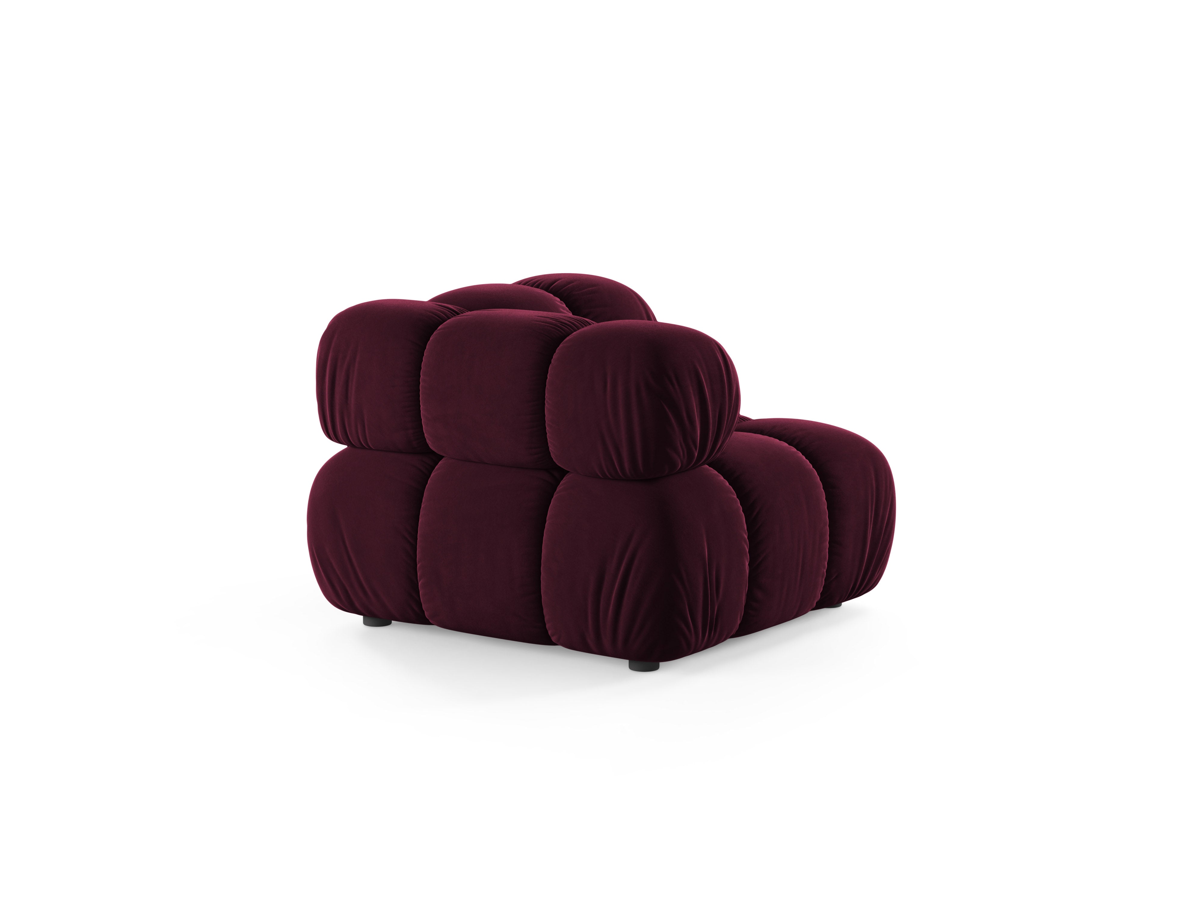 Modulares Sofa BELLIS - Eckmodul aus burgunderfarbenem Samt