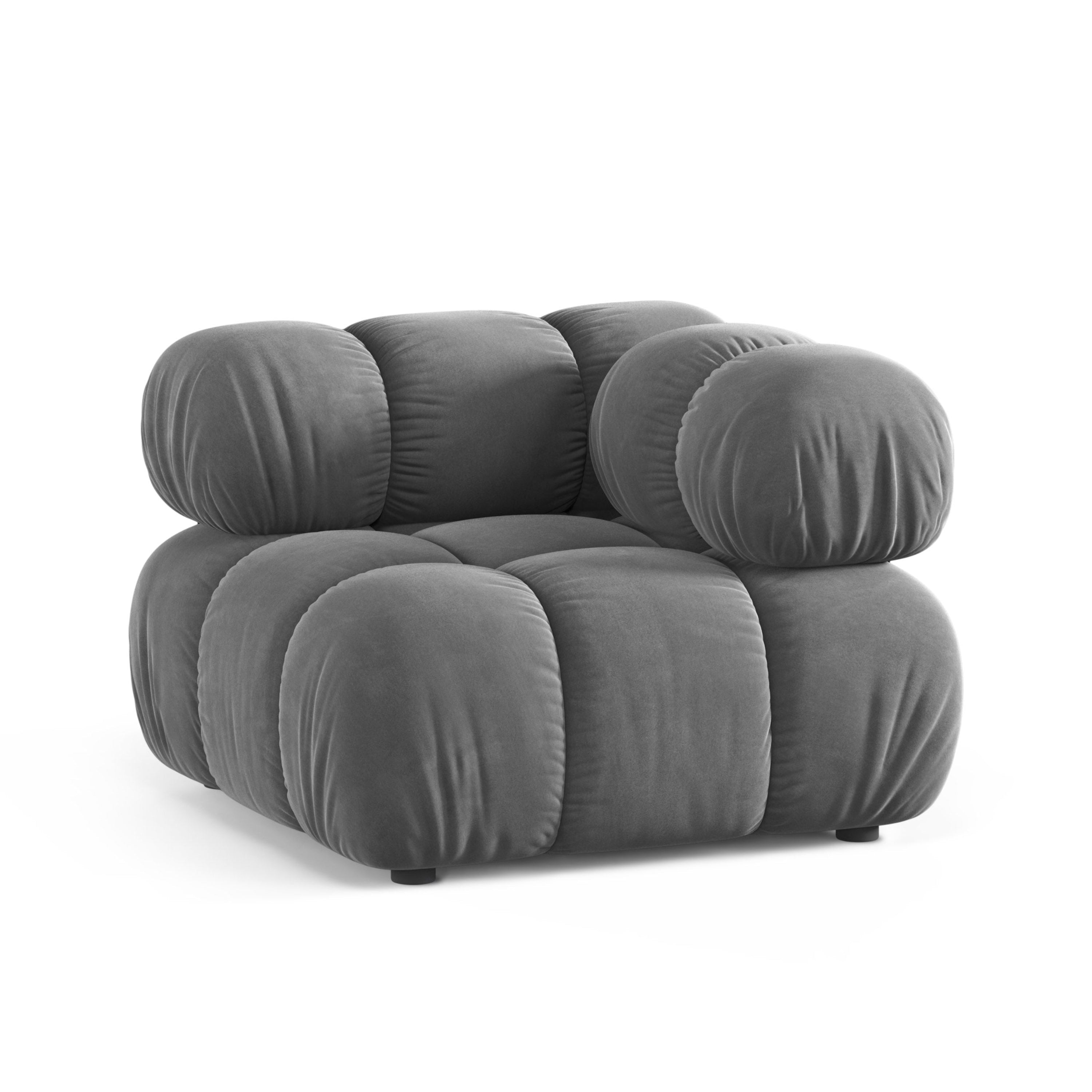 Modulares Sofa BELLIS - graues Samt-Eckmodul