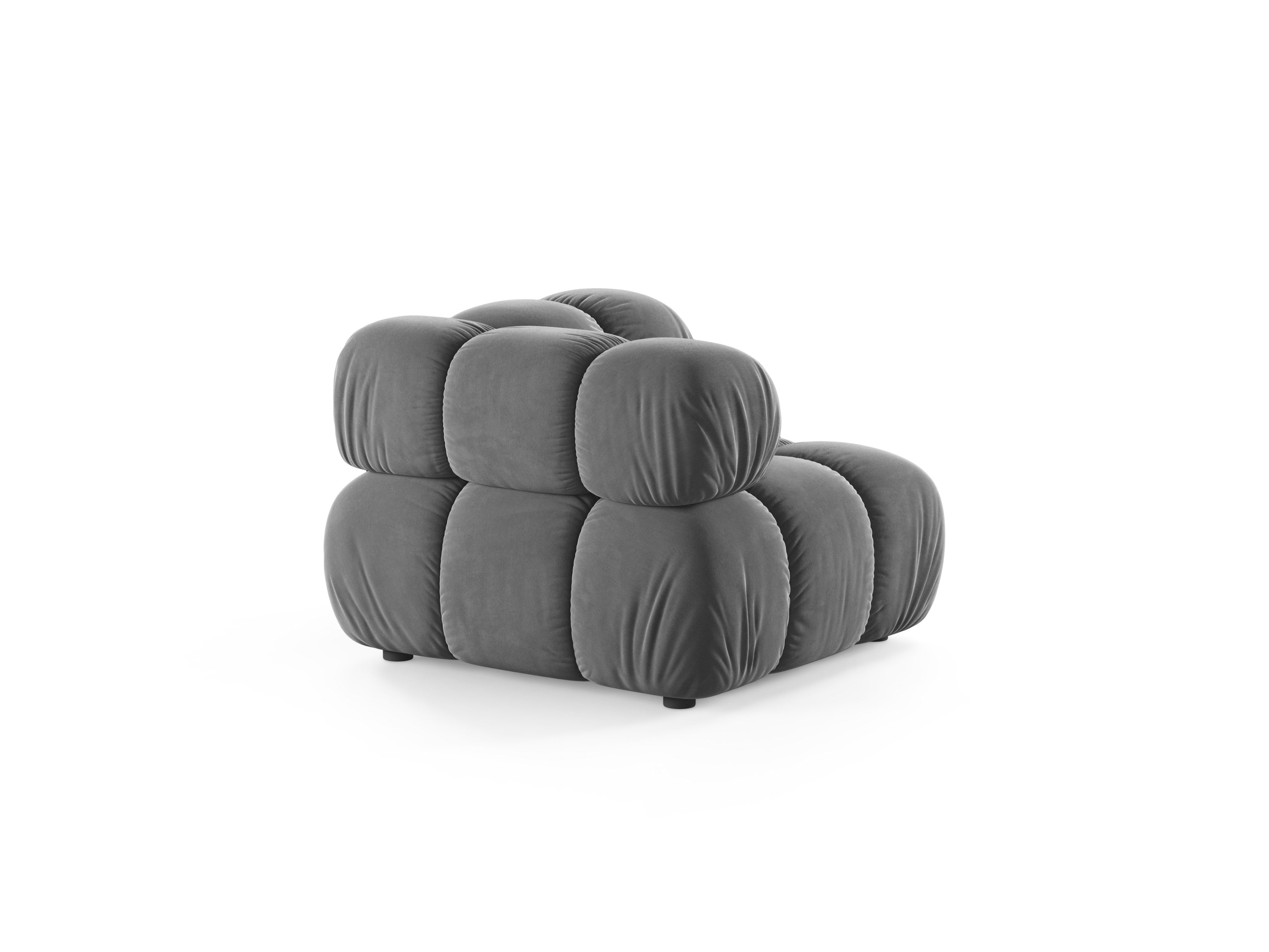 Modulares Sofa BELLIS - graues Samt-Eckmodul