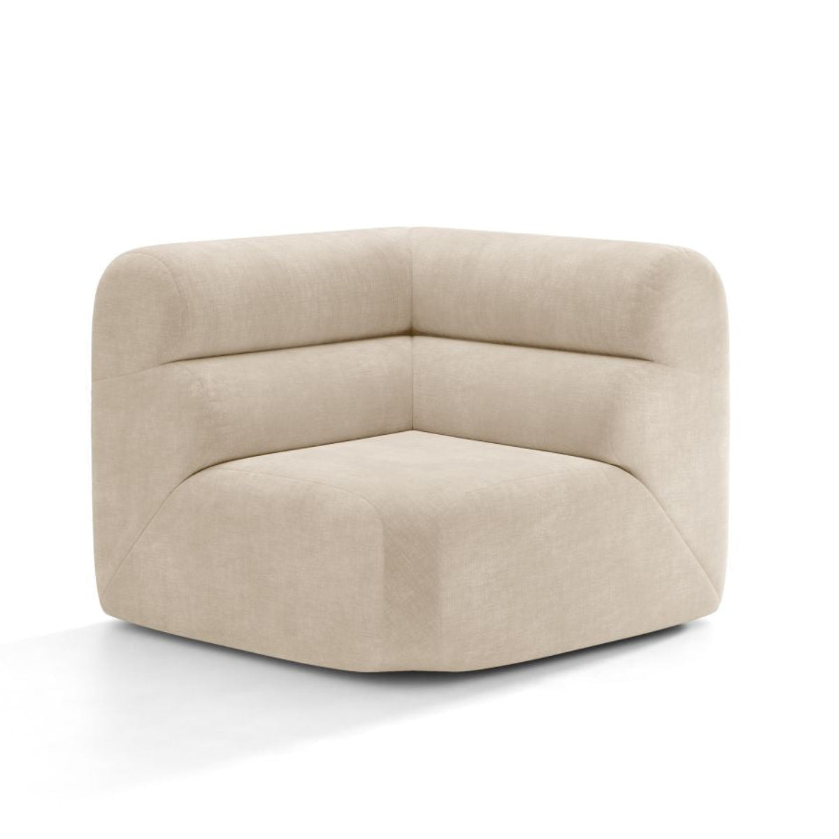 Modulares Sofa NEO - Eckmodul in hellbeigem Chenille