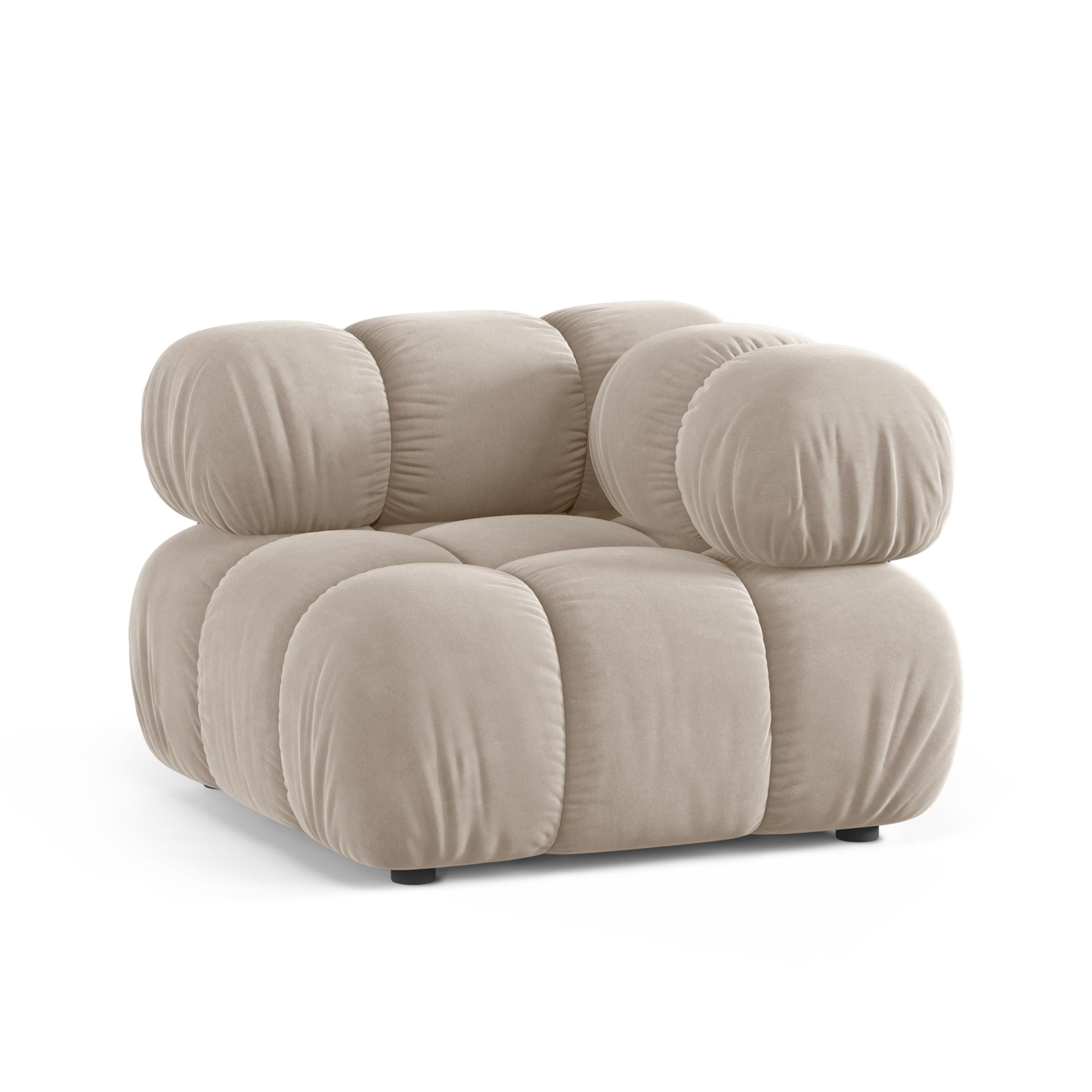 Modulares Samtsofa BELLIS - Beiger Eckmodul