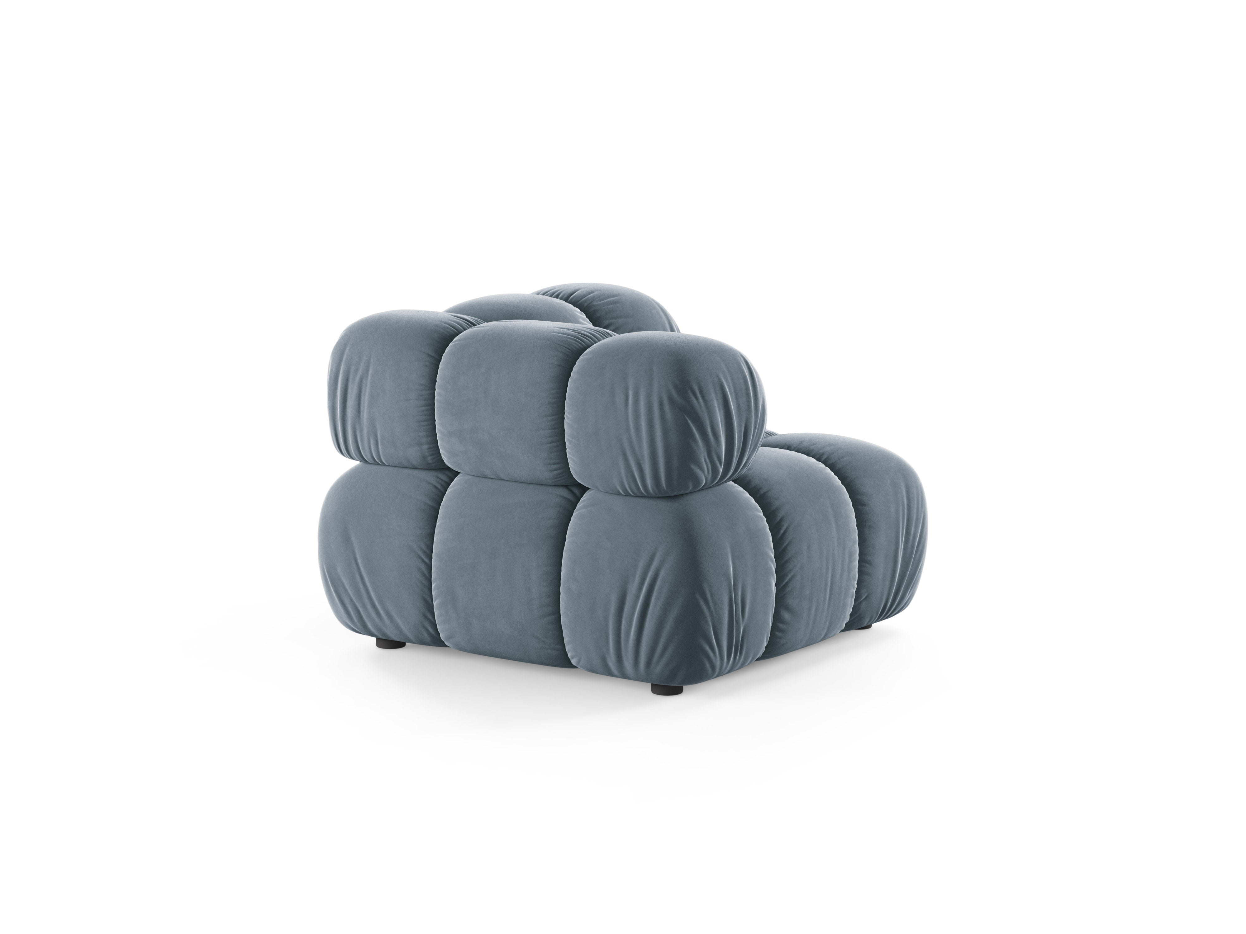 Modulares Samtsofa BELLIS - blauer Eckmodul