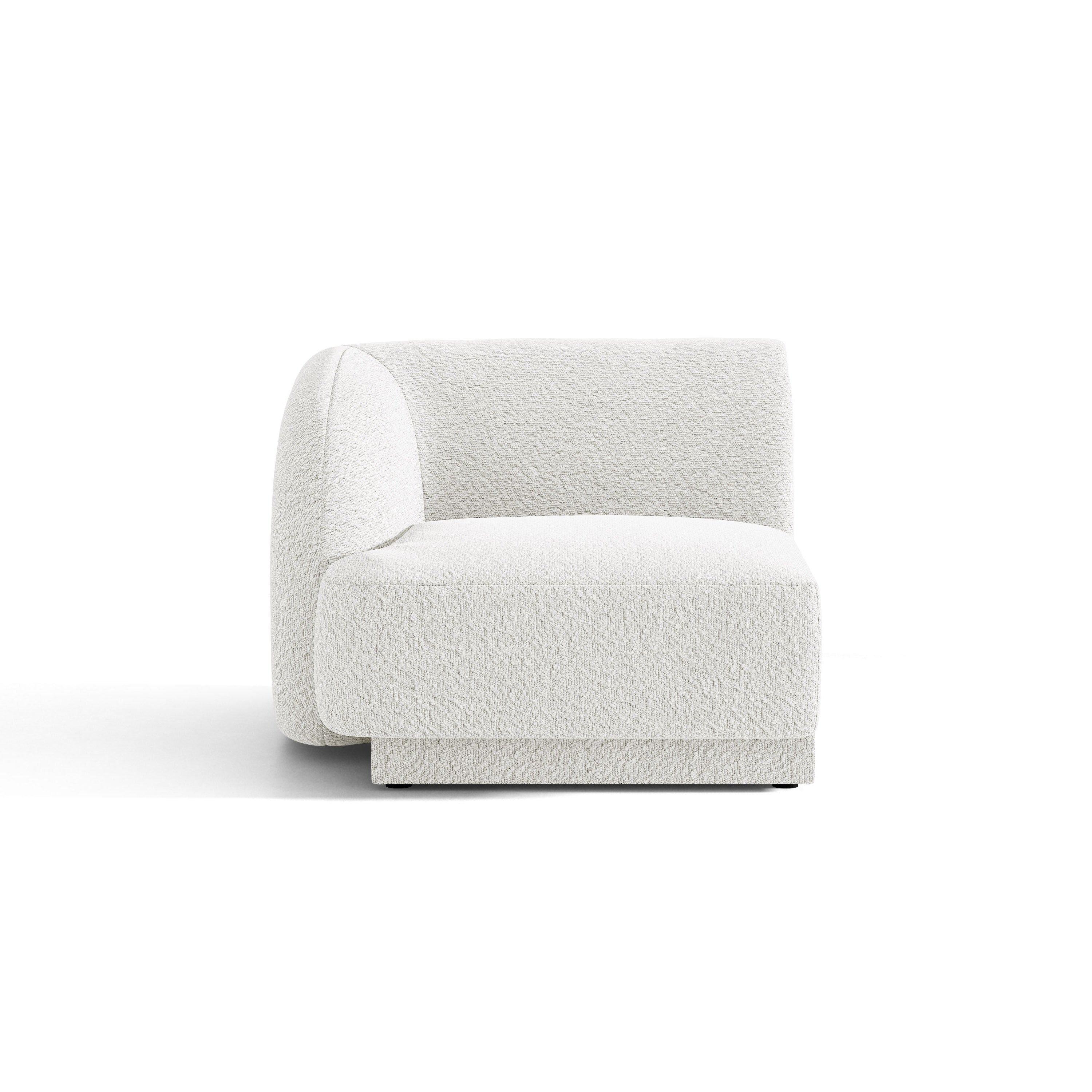 Sofa modułowa MILEY - moduł lewostronny biały boucle – Micadoni