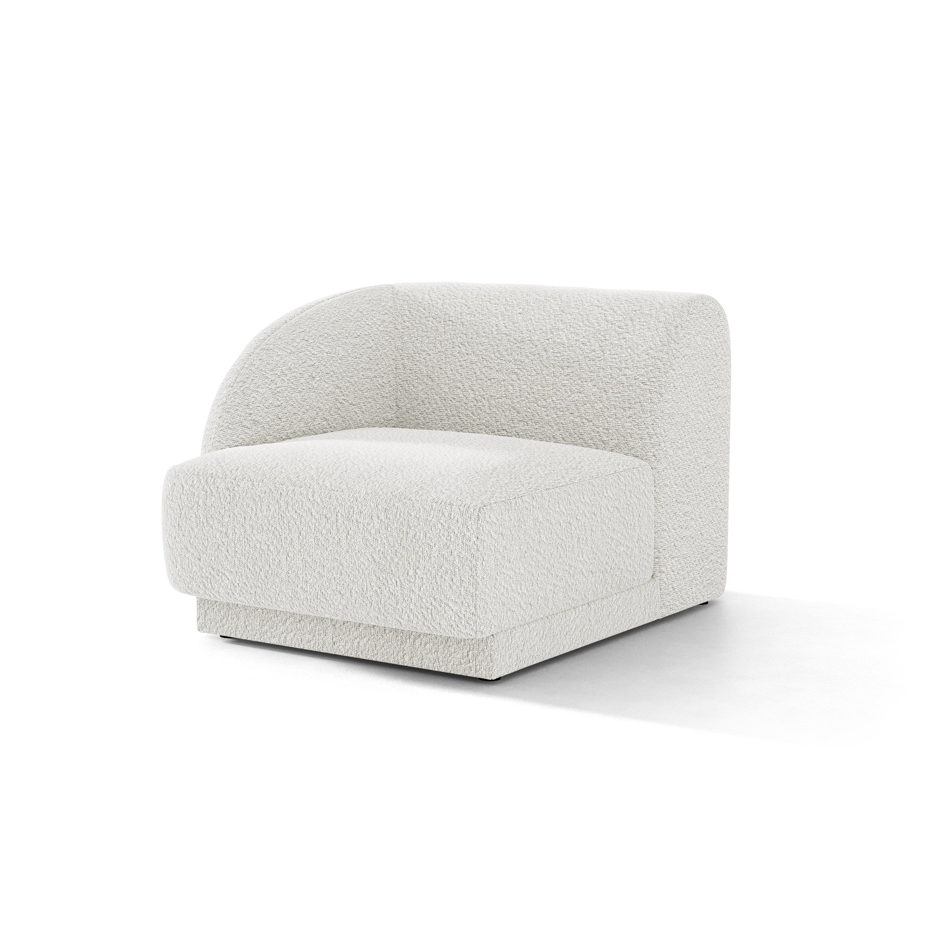 Sofa modułowa MILEY - moduł lewostronny biały boucle do salonu