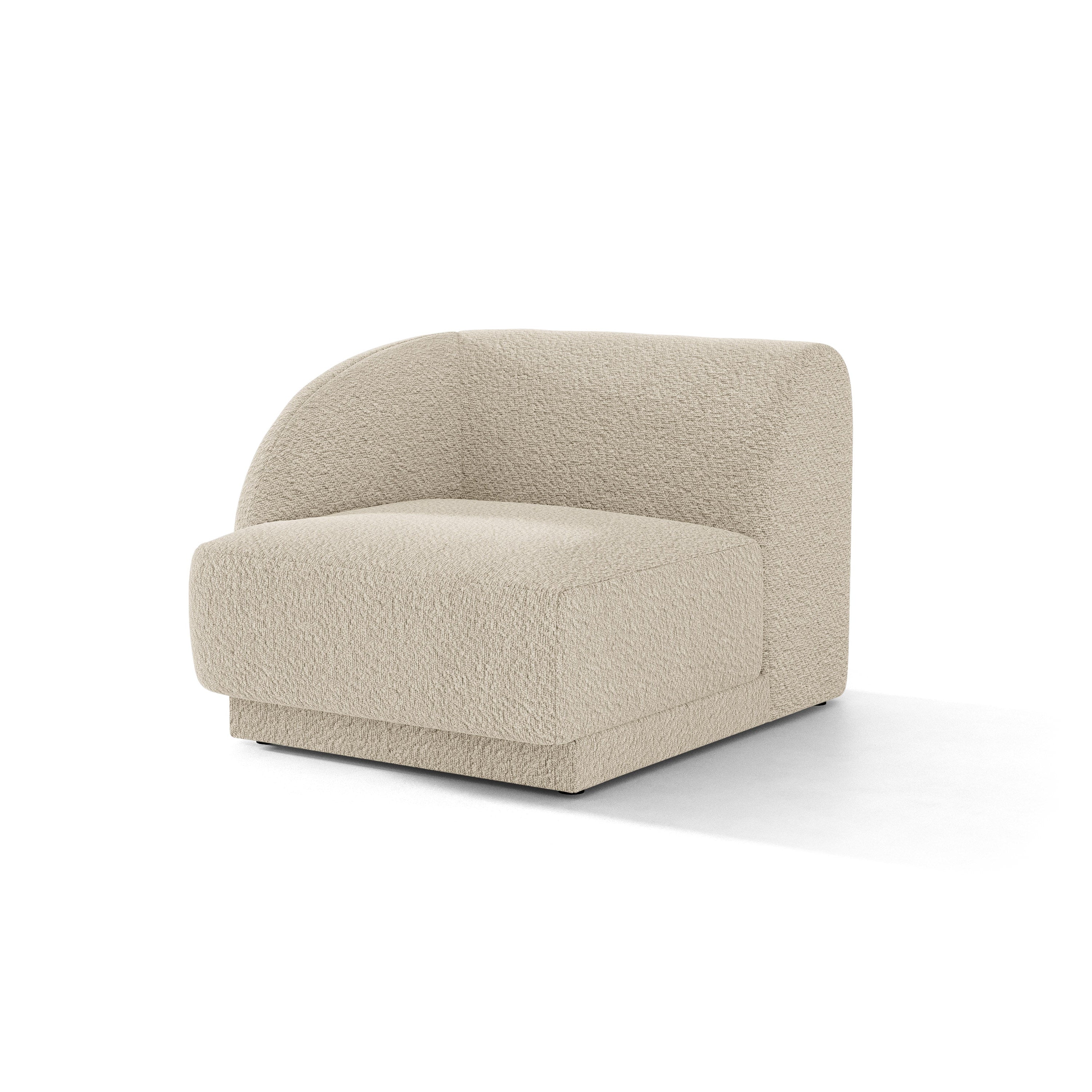 Sofa modułowa MILEY - moduł lewostronny beżowy boucle do salonu