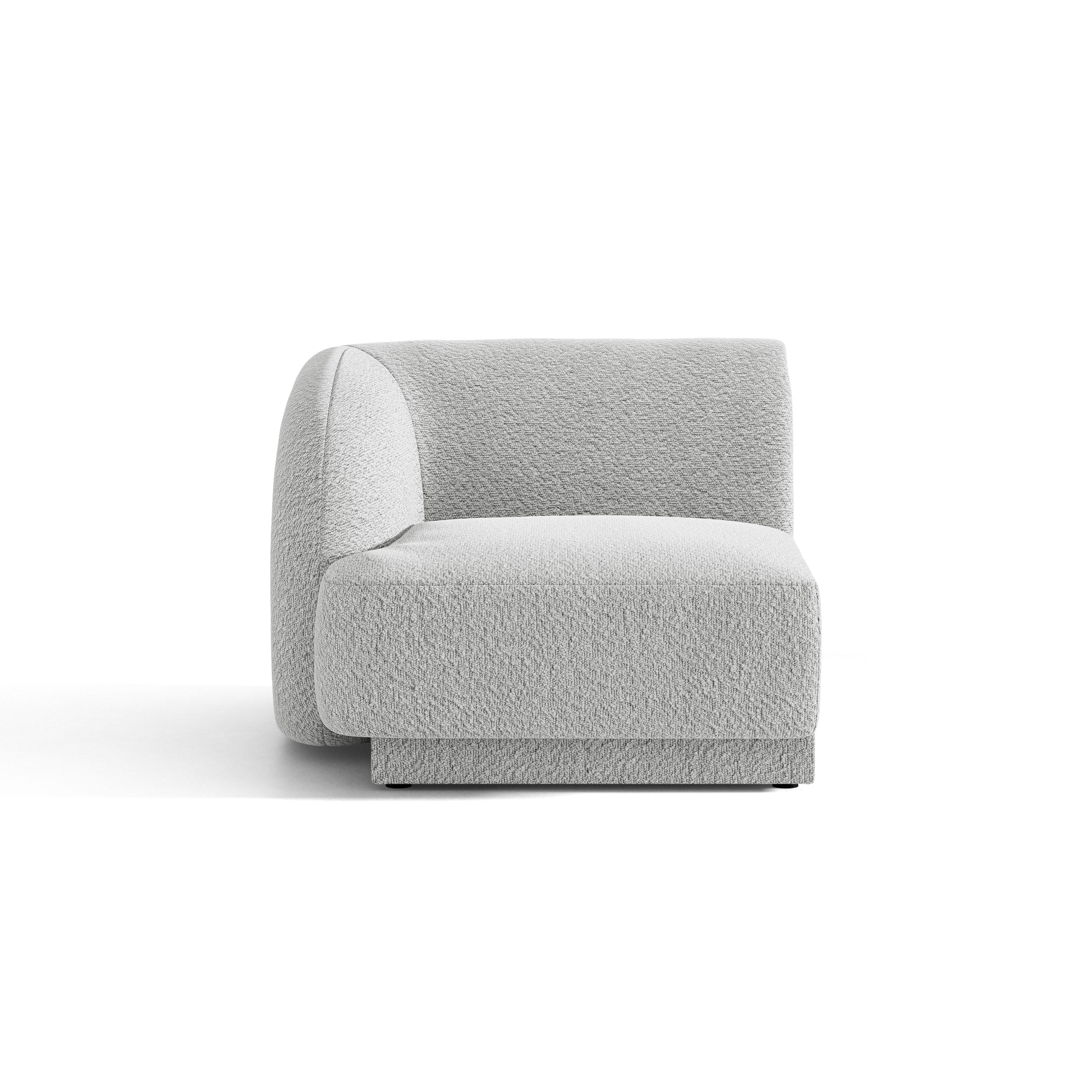 Modulsofa MILEY - linkes Element in hellgrauem Boucle