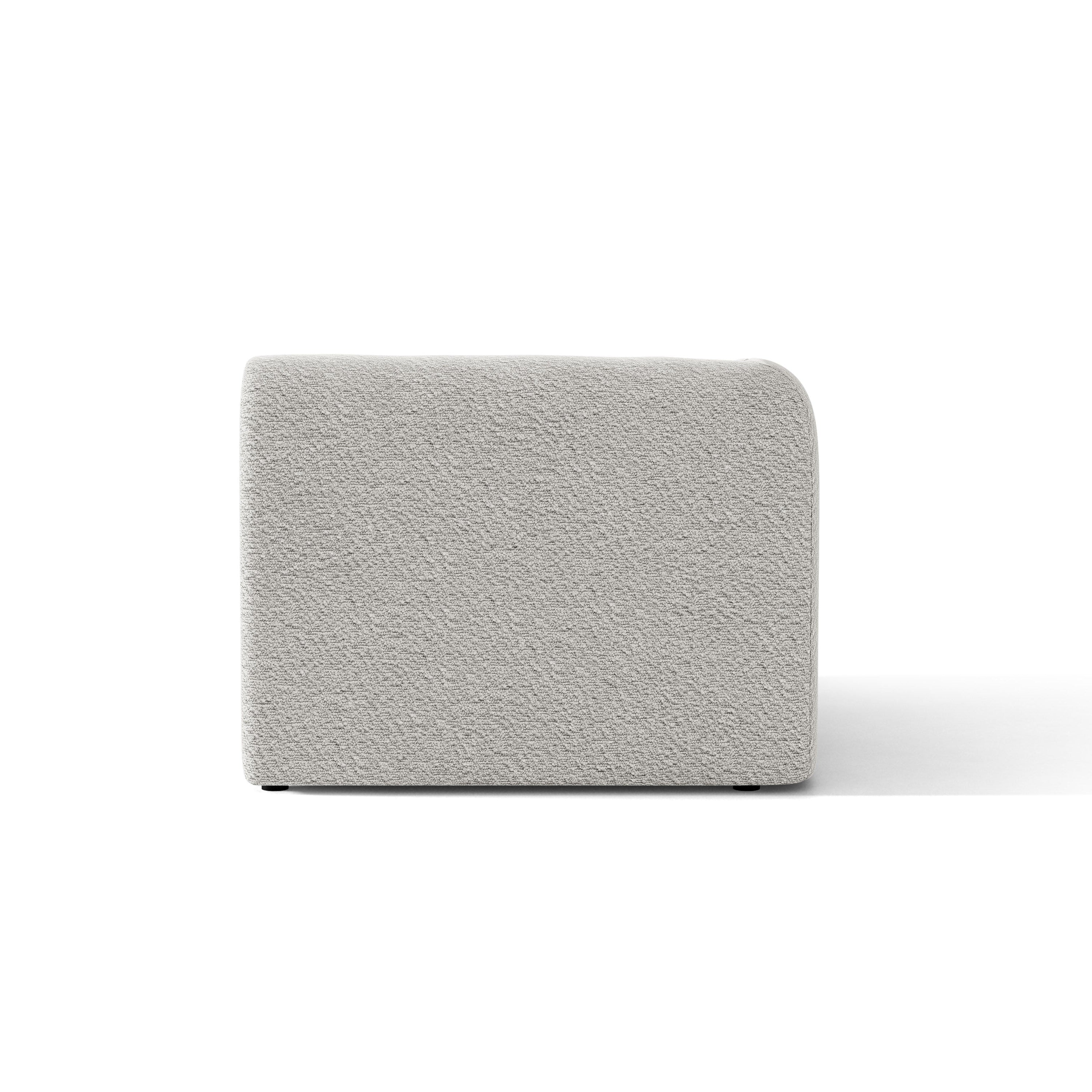 Modulsofa MILEY - linkes Element in hellgrauem Boucle