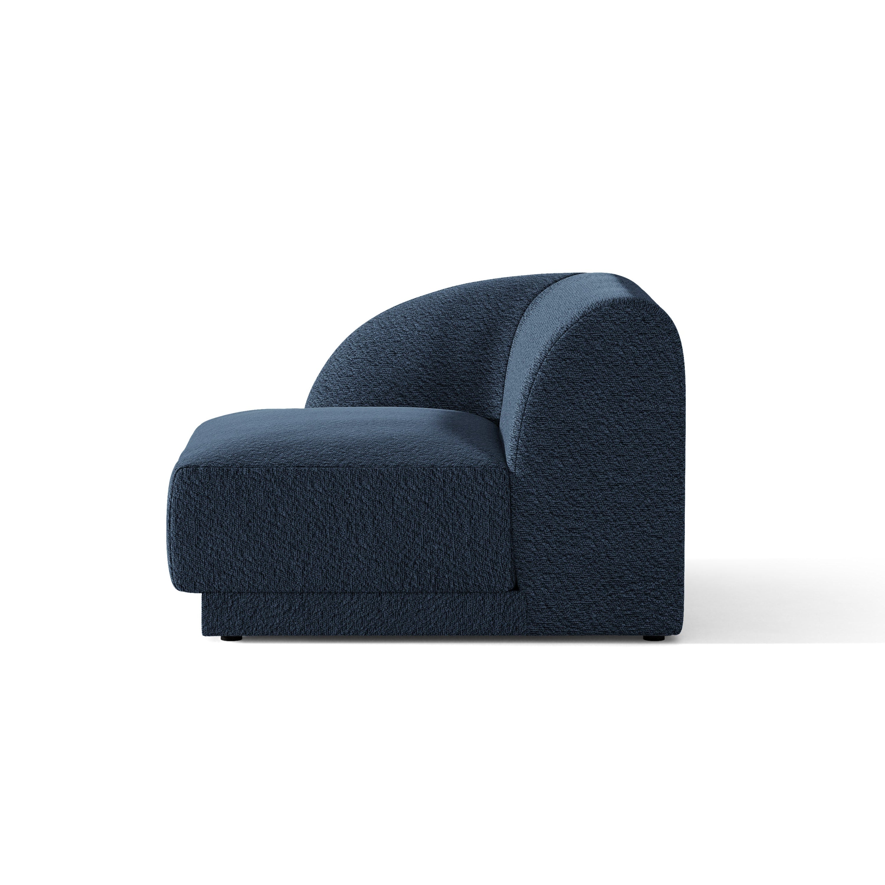 Modulares Sofa MILEY - linkes Modul in dunkelblauem Boucle