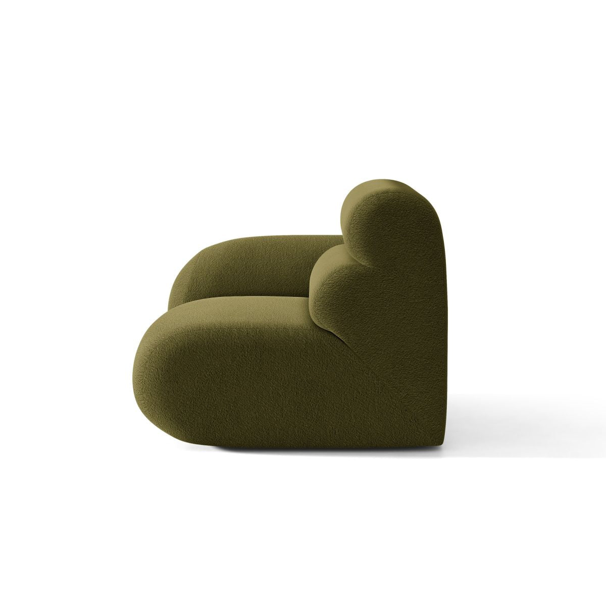 Modulares Sofa NEO - linkes Modul in olivgrünem Boucle