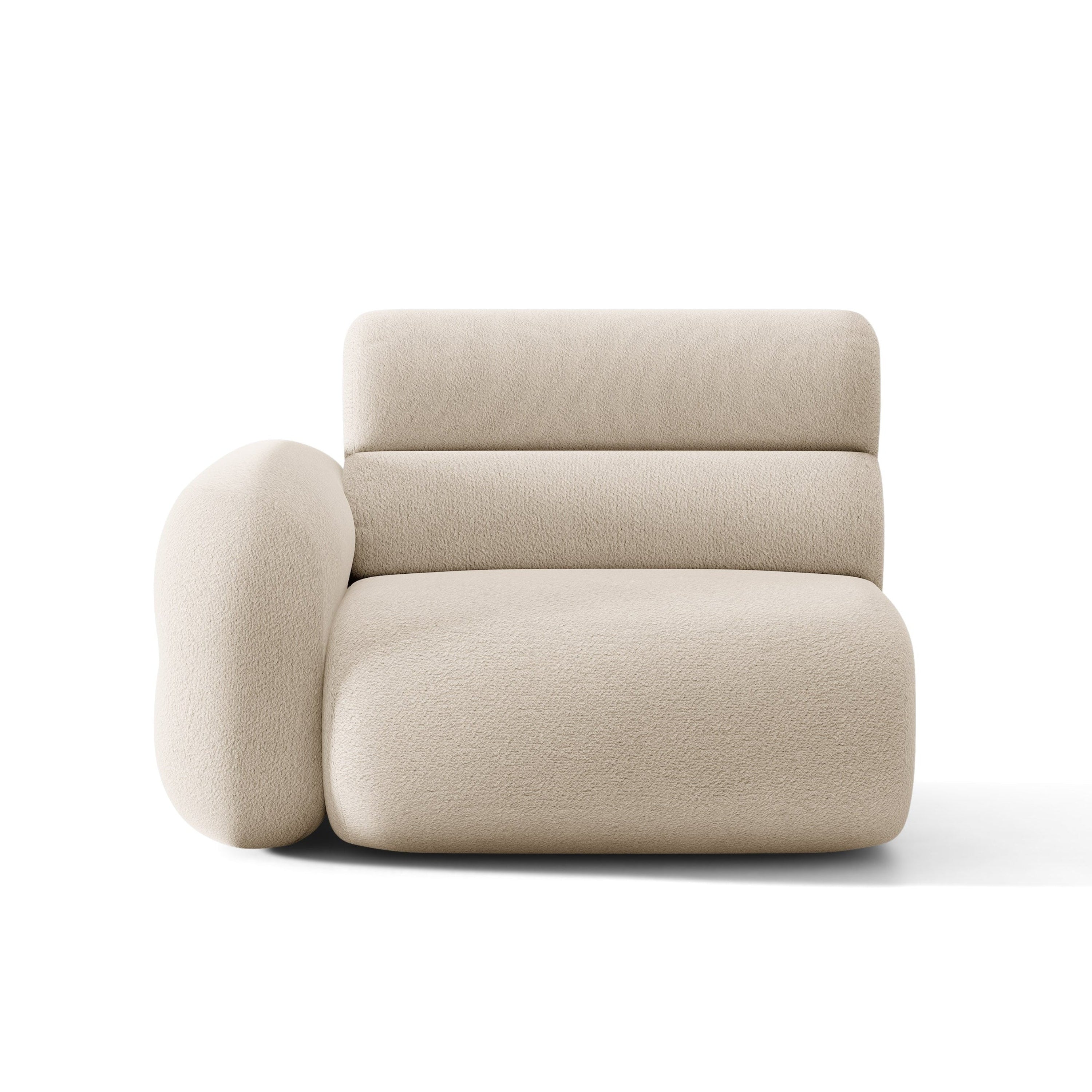 Modulares Sofa NEO - linkes Element in beigem Boucle