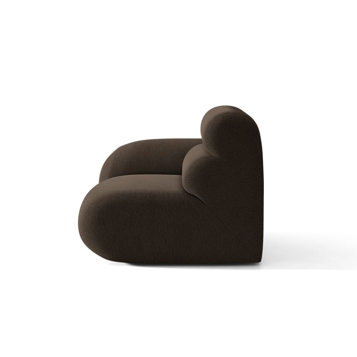 Modulares Sofa NEO - linkes Modul in braunem Boucle