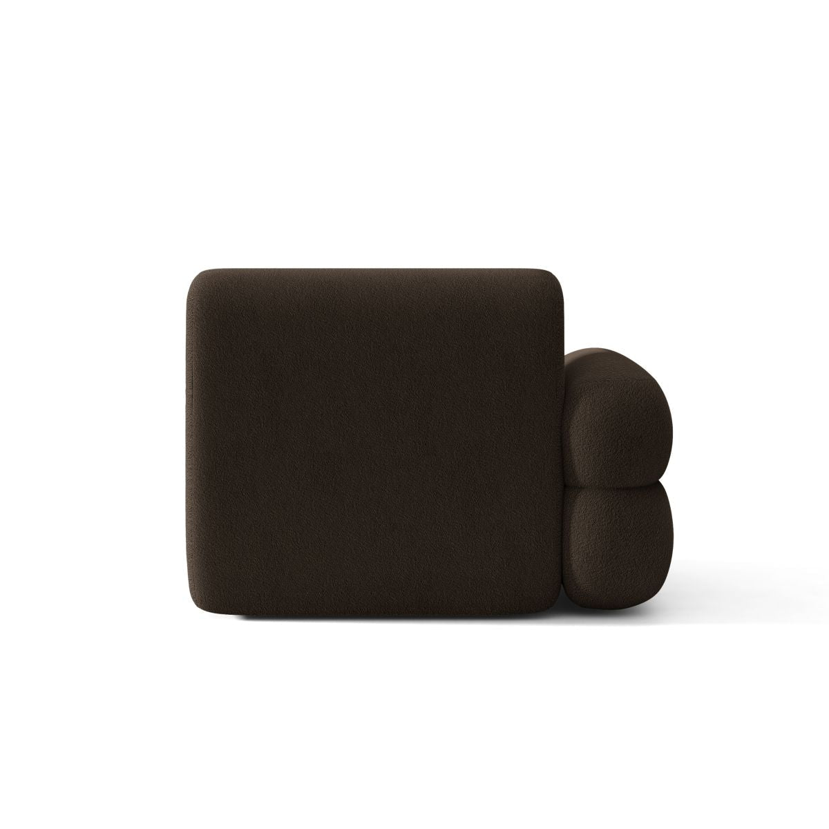 Modulares Sofa NEO - linkes Modul in braunem Boucle